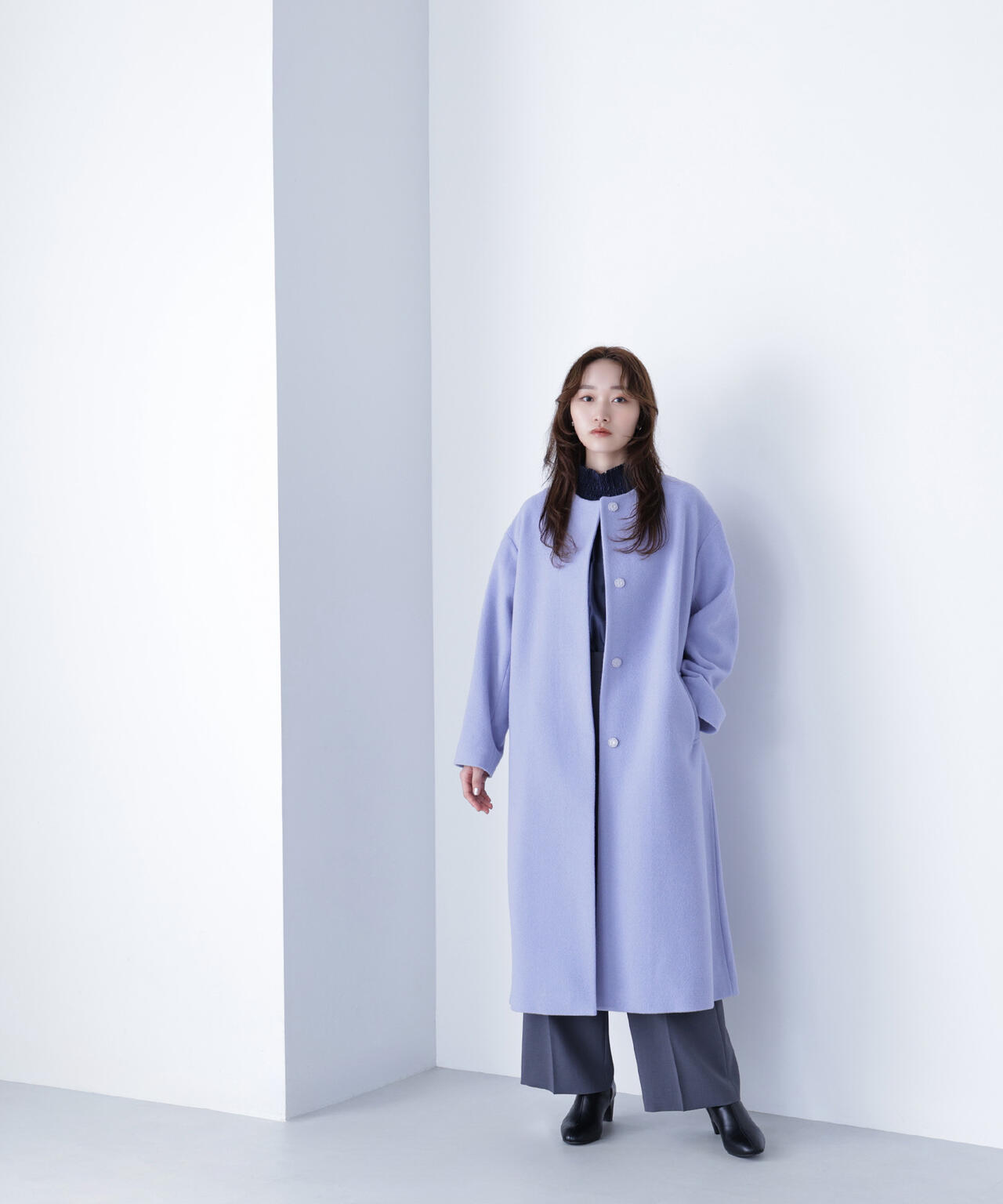 フォルムノーカラーロングコート | NATURAL BEAUTY BASIC