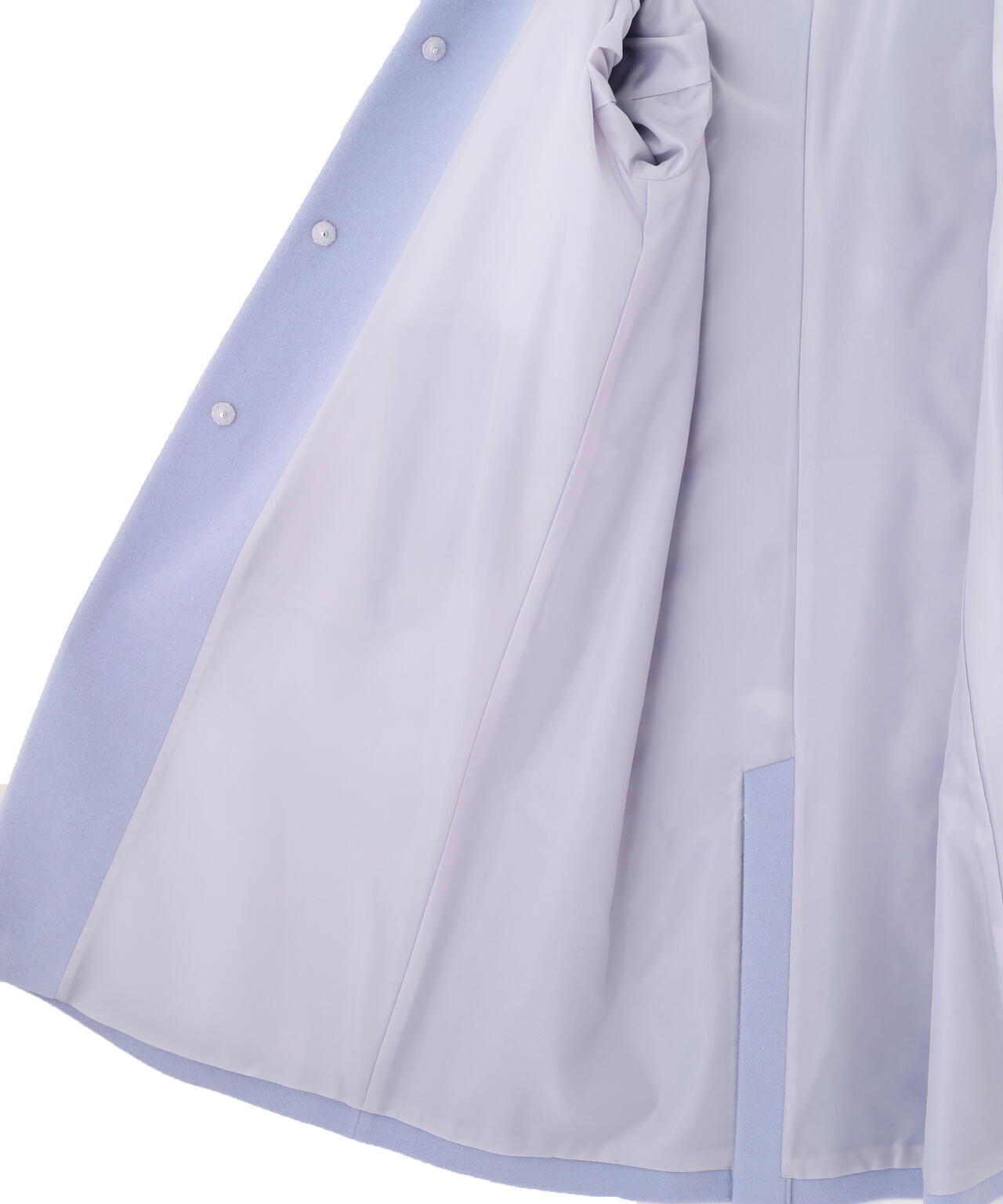 フォルムノーカラーロングコート