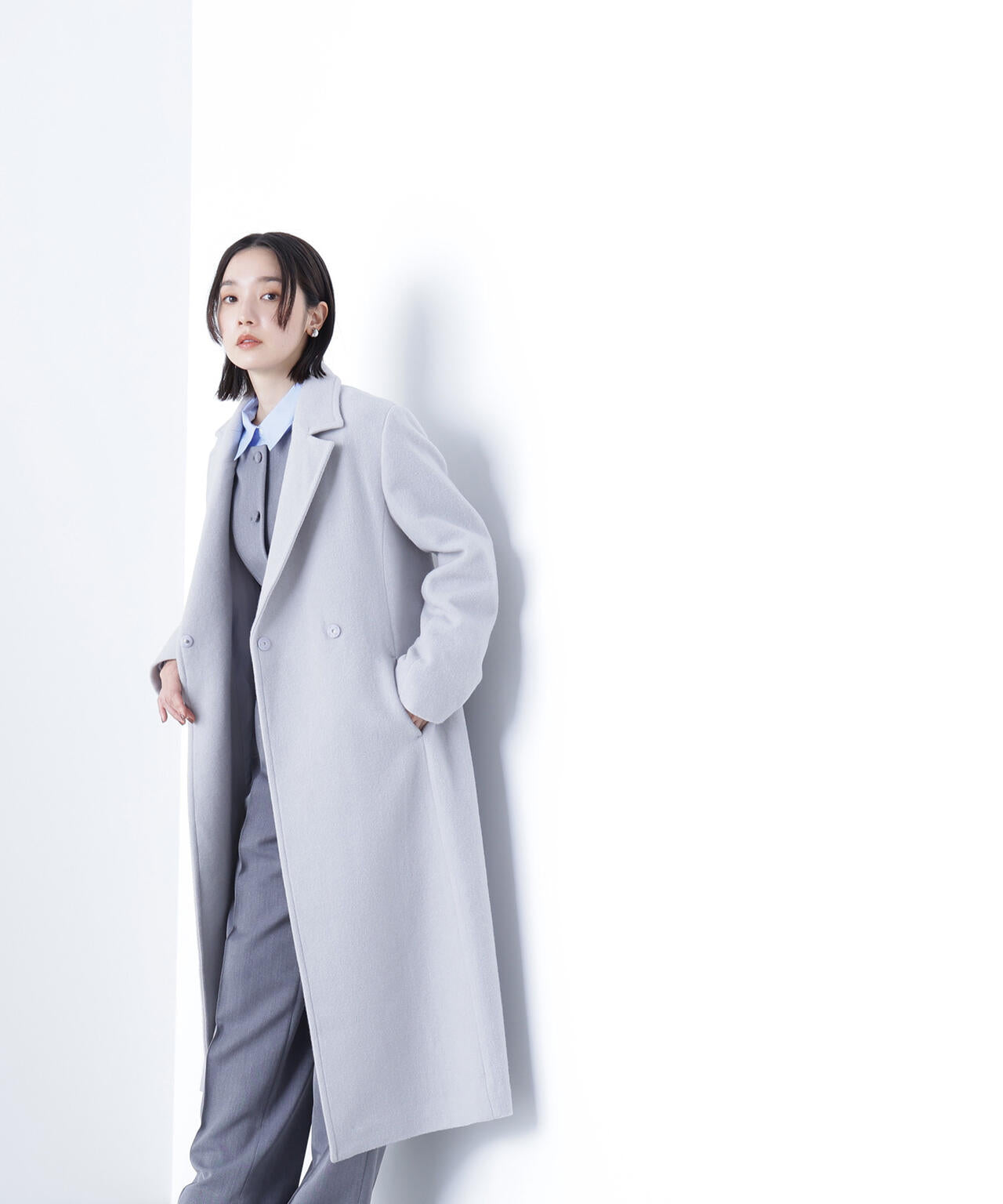 テーラーベルテッドロングコート