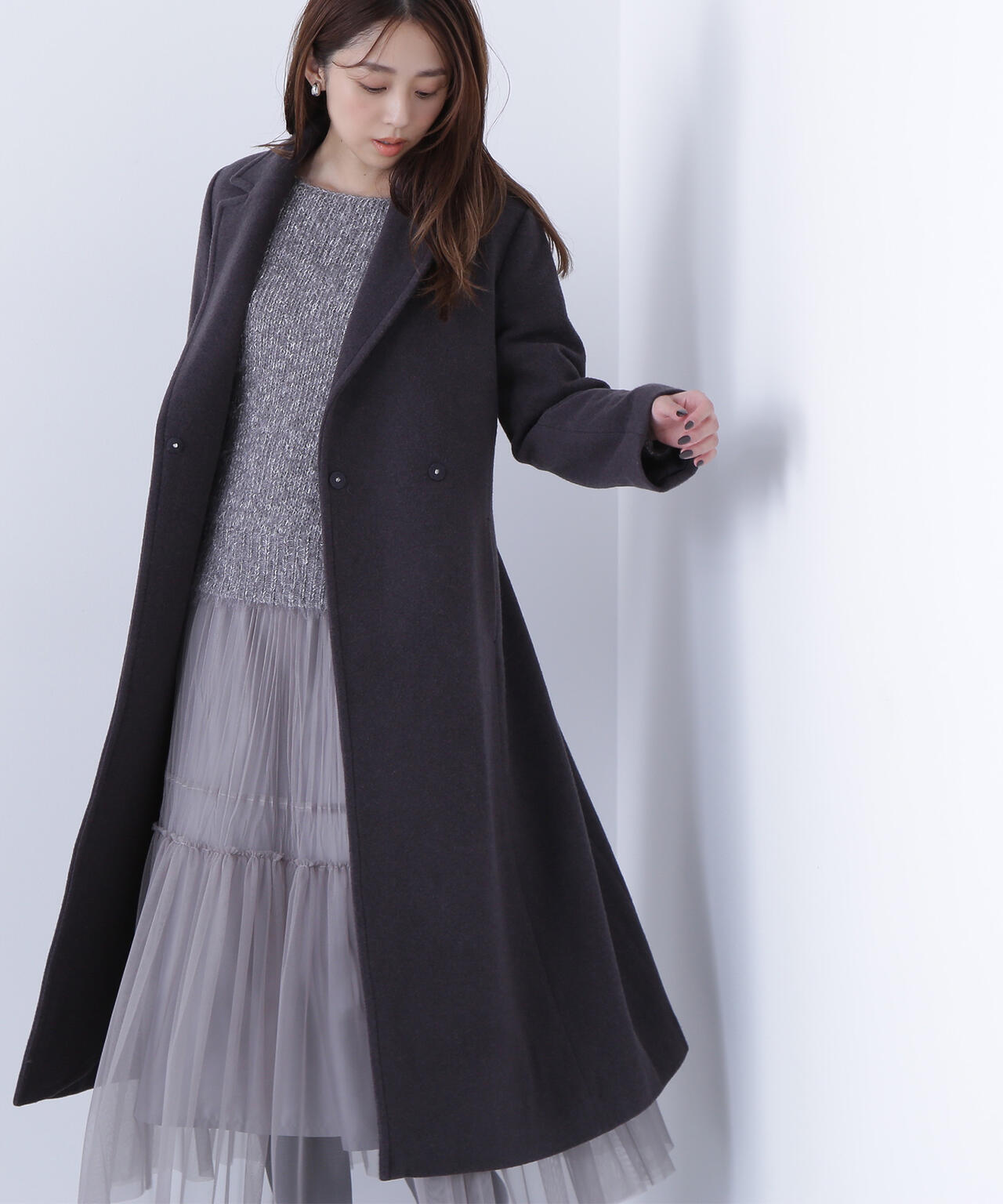 テーラーベルテッドロングコート