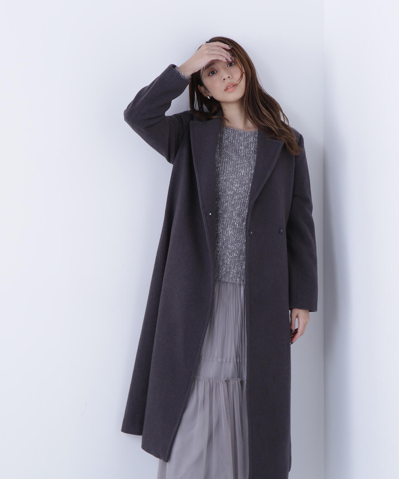 テーラーベルテッドロングコート