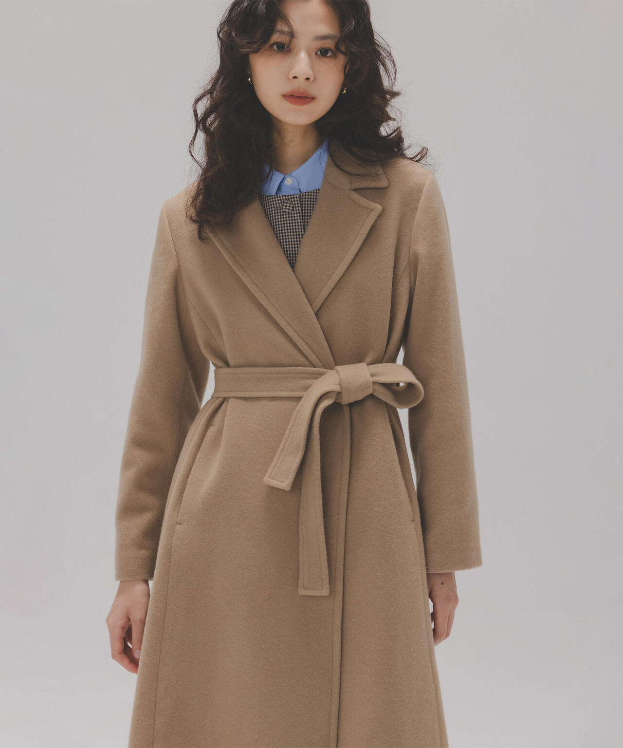 テーラーベルテッドロングコート