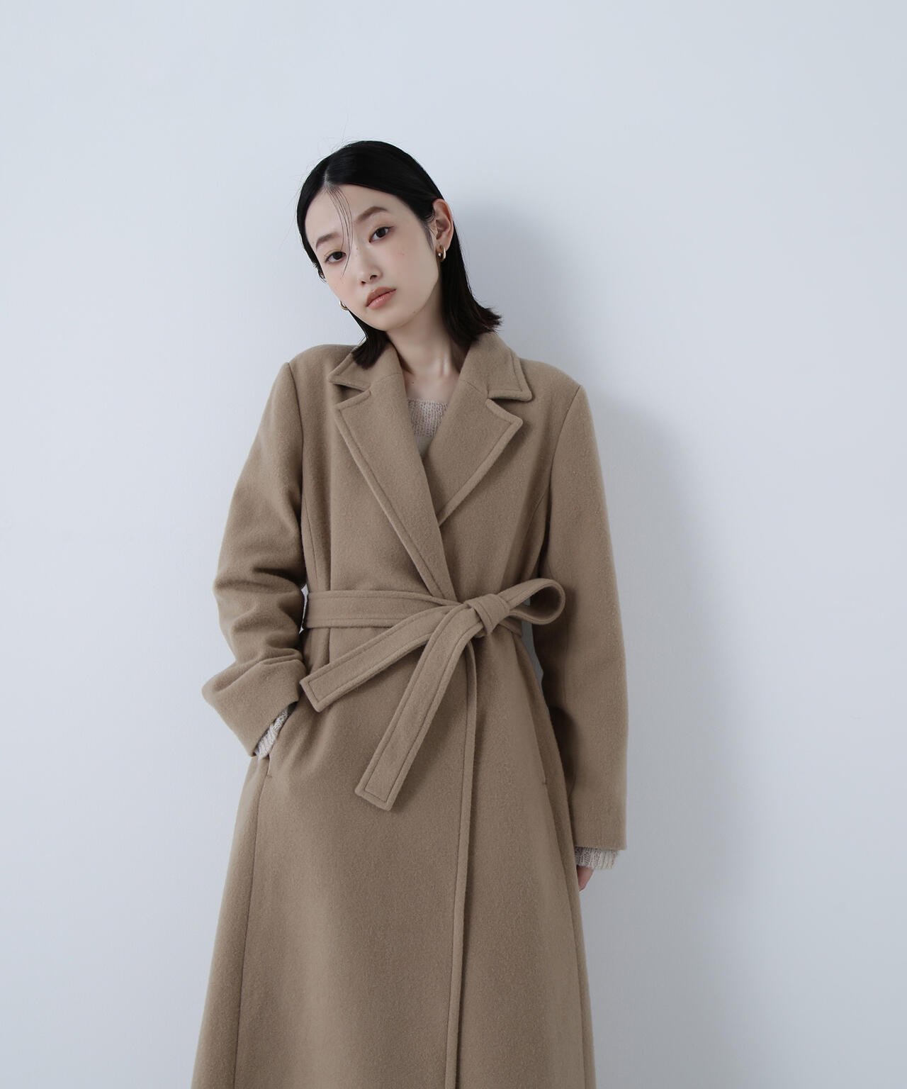 テーラーベルテッドロングコート