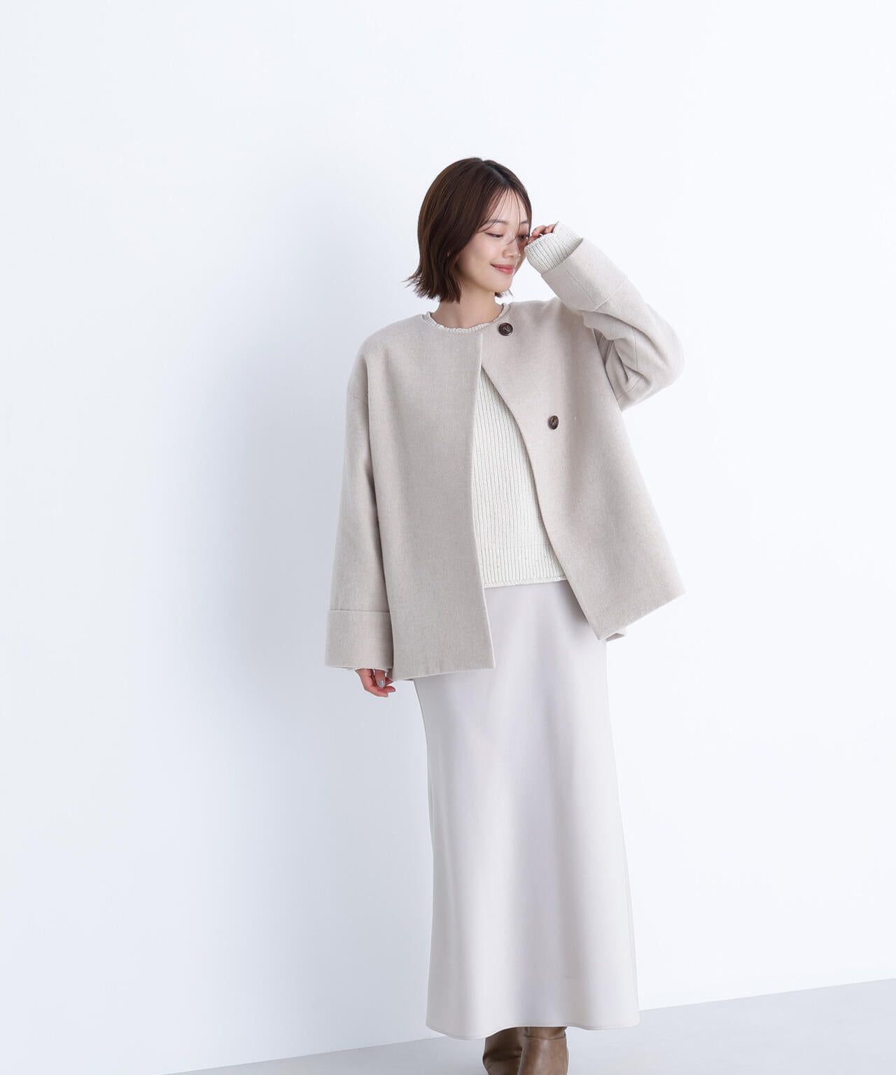 NATURAL BEAUTY BASIC カシミヤ混コート sweet12月号掲載】【ちょうど、いい服】毎日に“ちょうどいい”カシミヤ