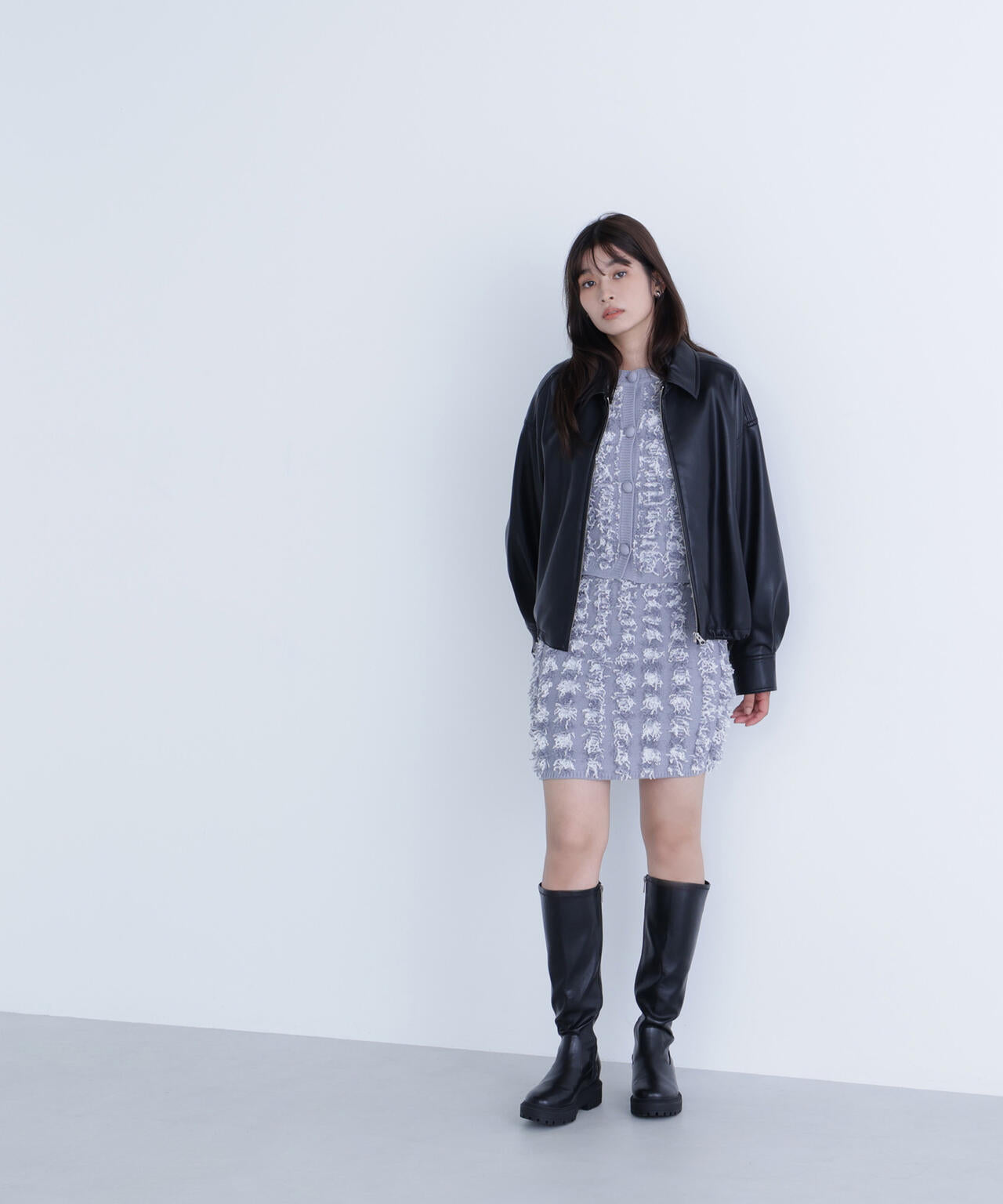 フェイクレザードロストブルゾン