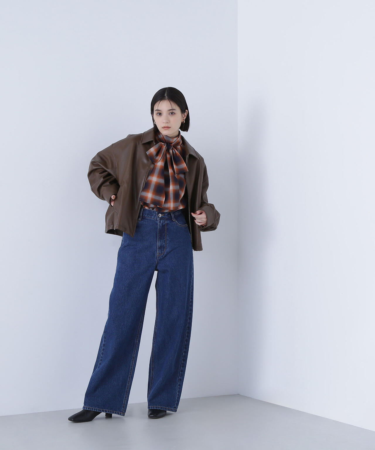 フェイクレザードロストブルゾン