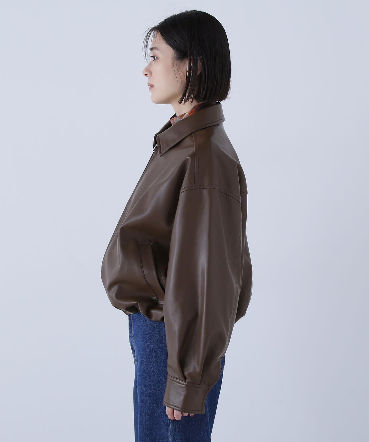 フェイクレザードロストブルゾン | NATURAL BEAUTY BASIC（ナチュラル