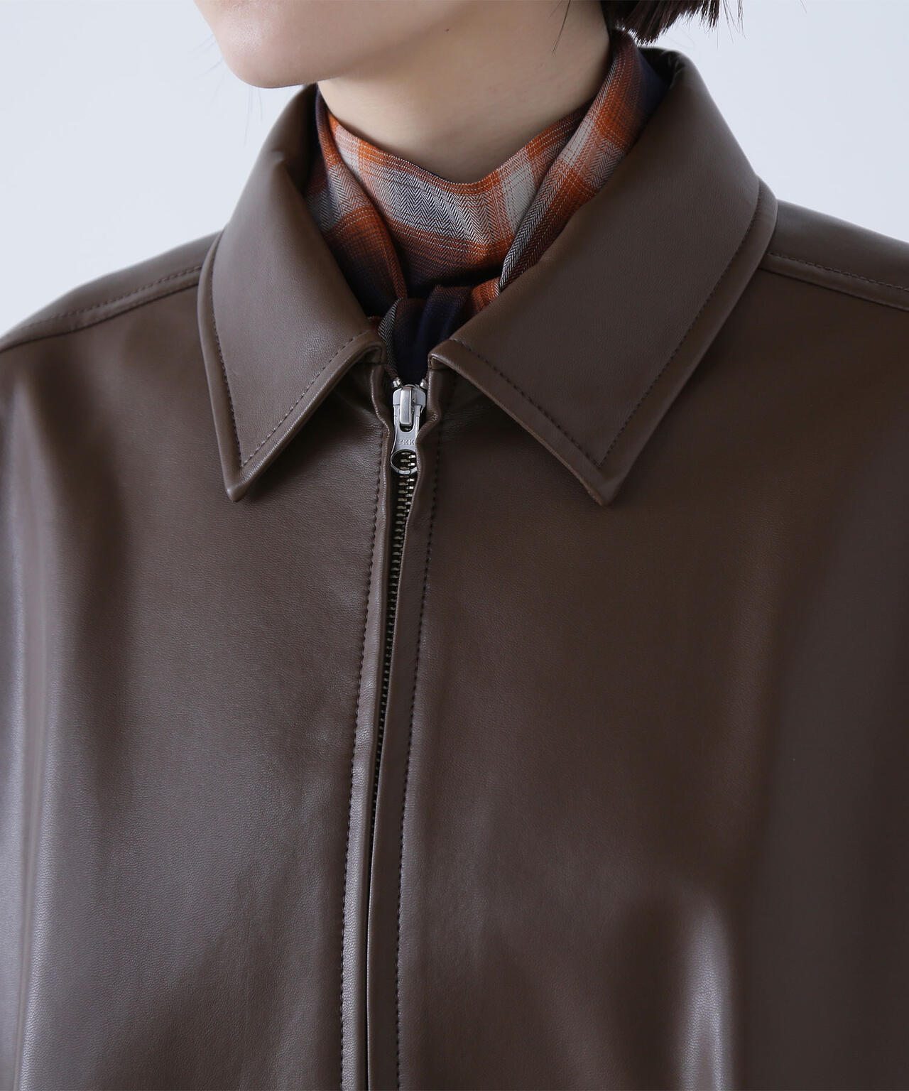 フェイクレザードロストブルゾン