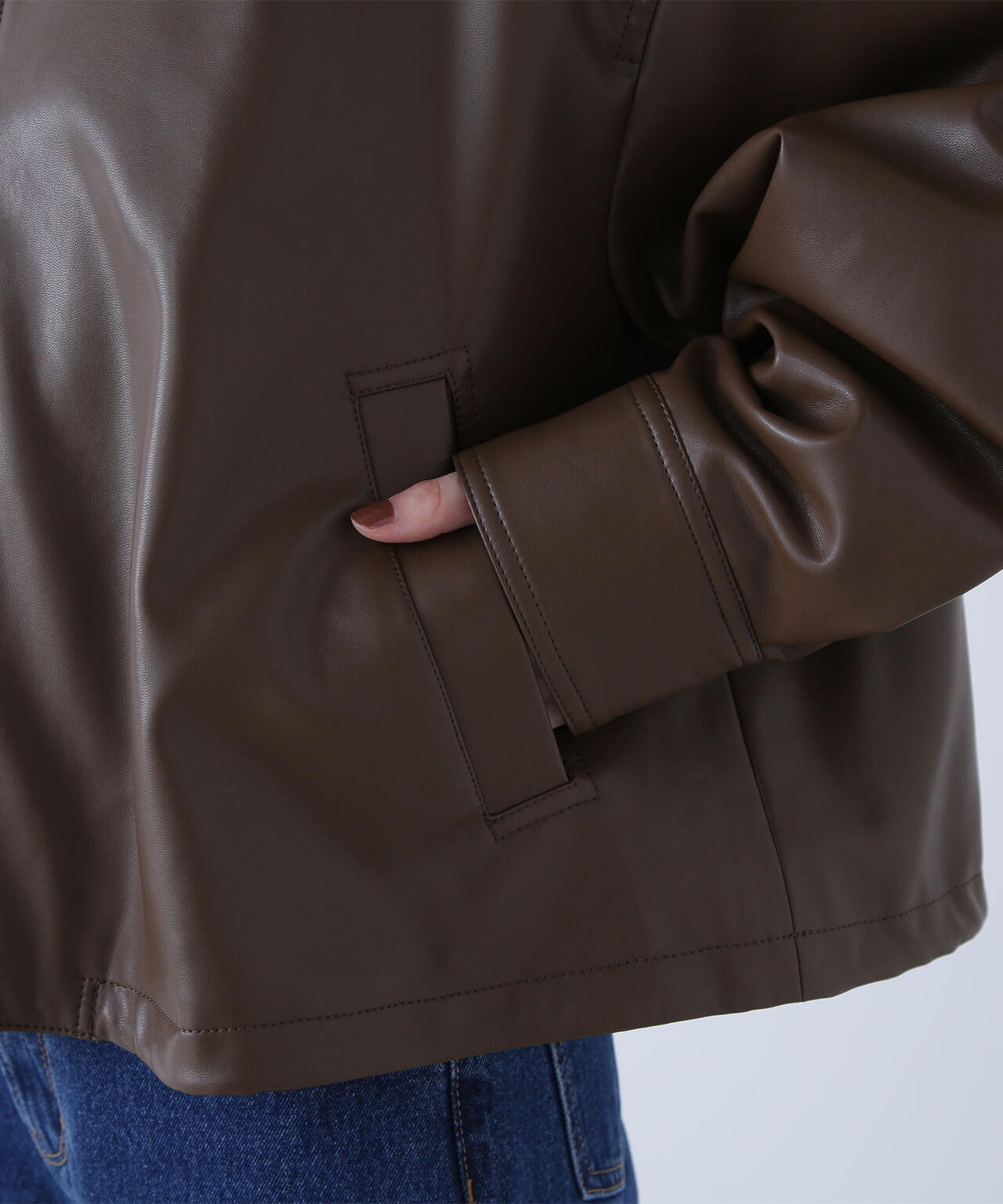 フェイクレザードロストブルゾン