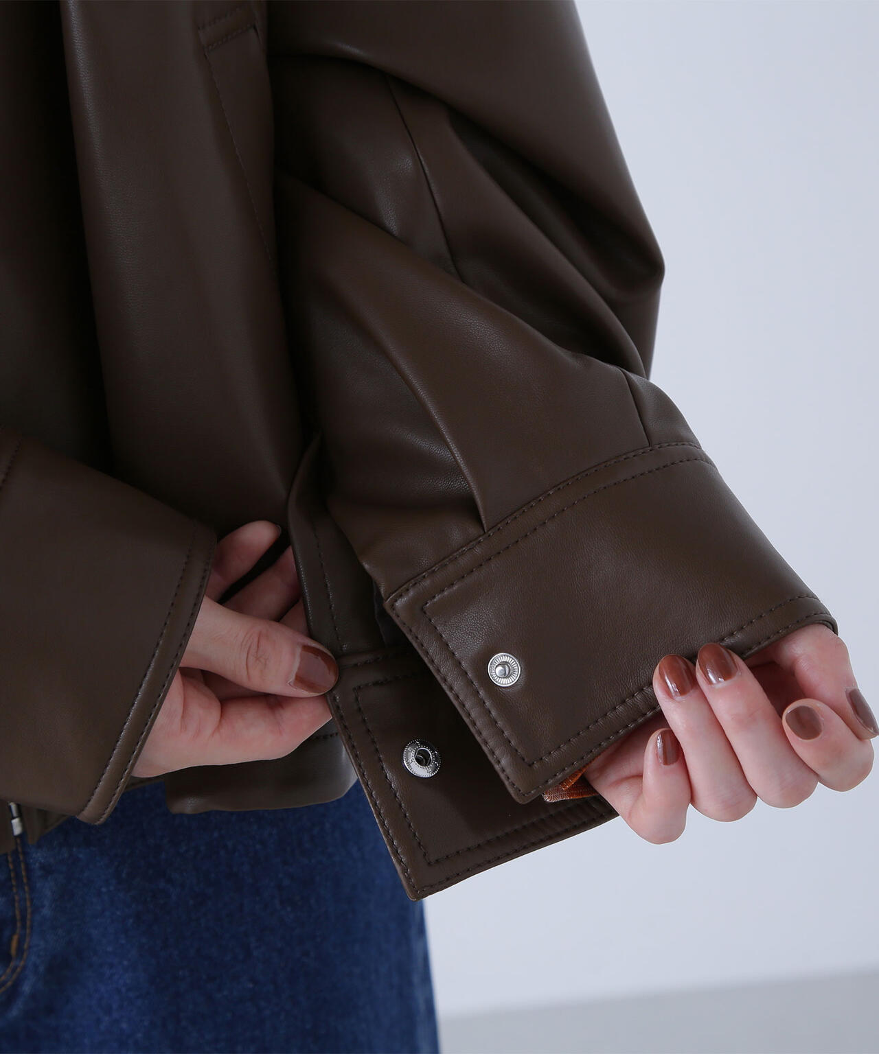 フェイクレザードロストブルゾン | NATURAL BEAUTY BASIC（ナチュラル