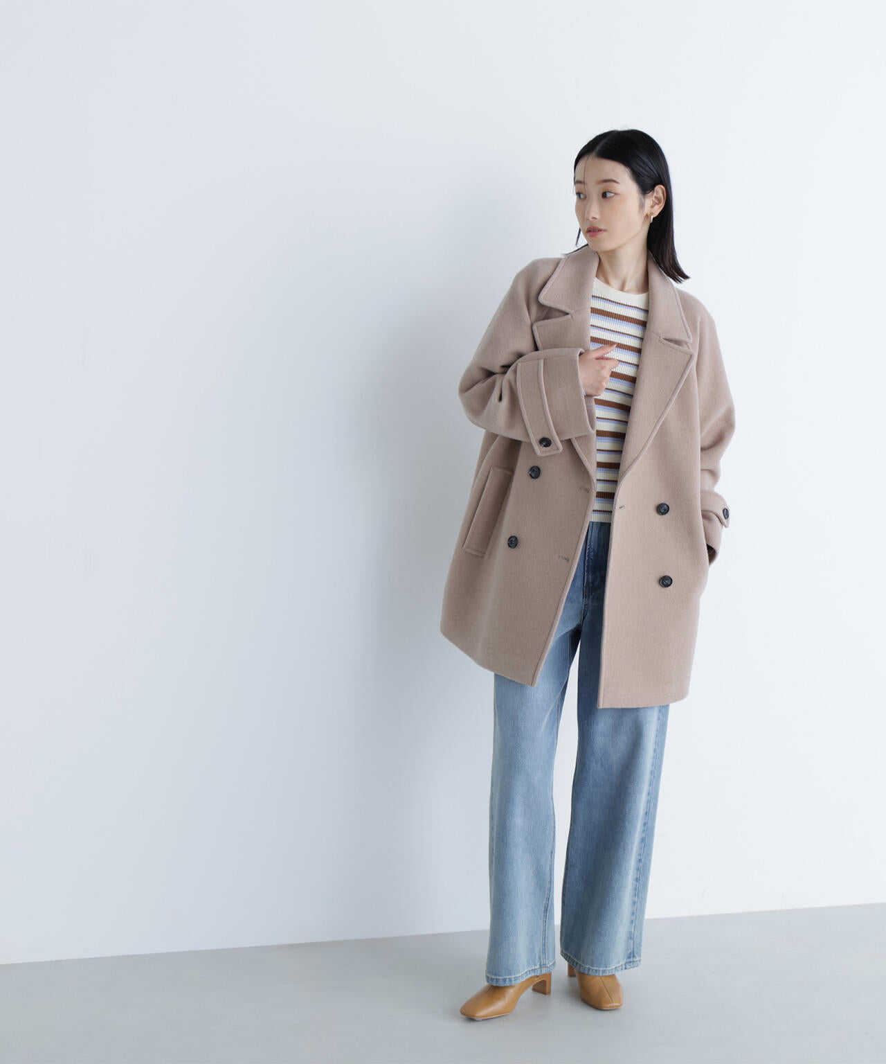 ダブルブレストフォルムミドルコート | NATURAL BEAUTY BASIC