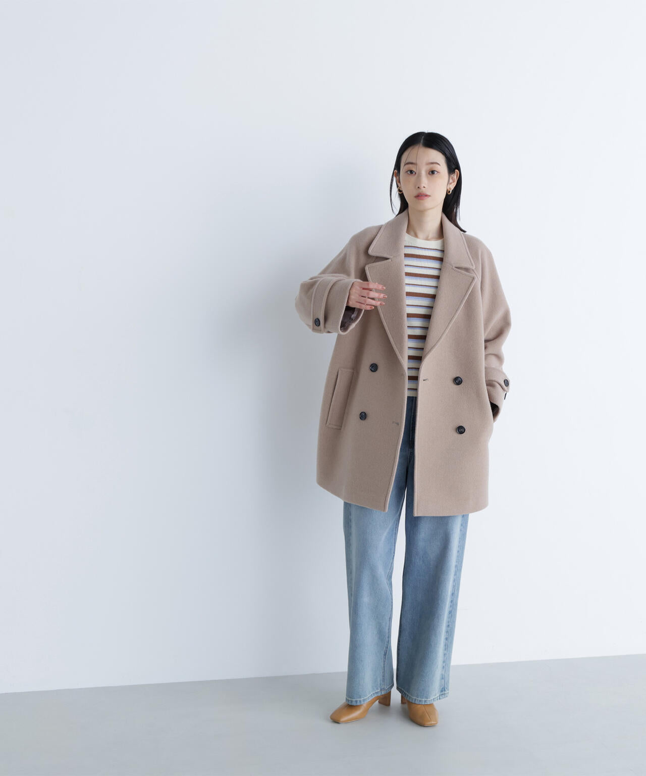 ダブルブレストフォルムミドルコート | NATURAL BEAUTY BASIC