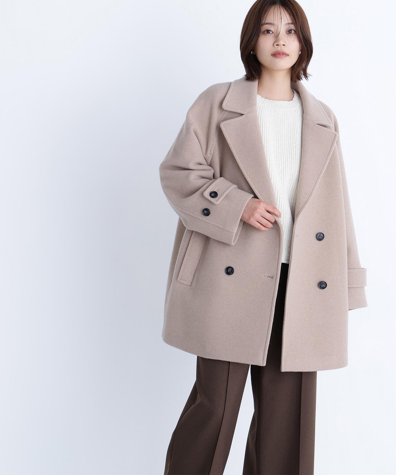 ダブルブレストフォルムミドルコート | NATURAL BEAUTY BASIC