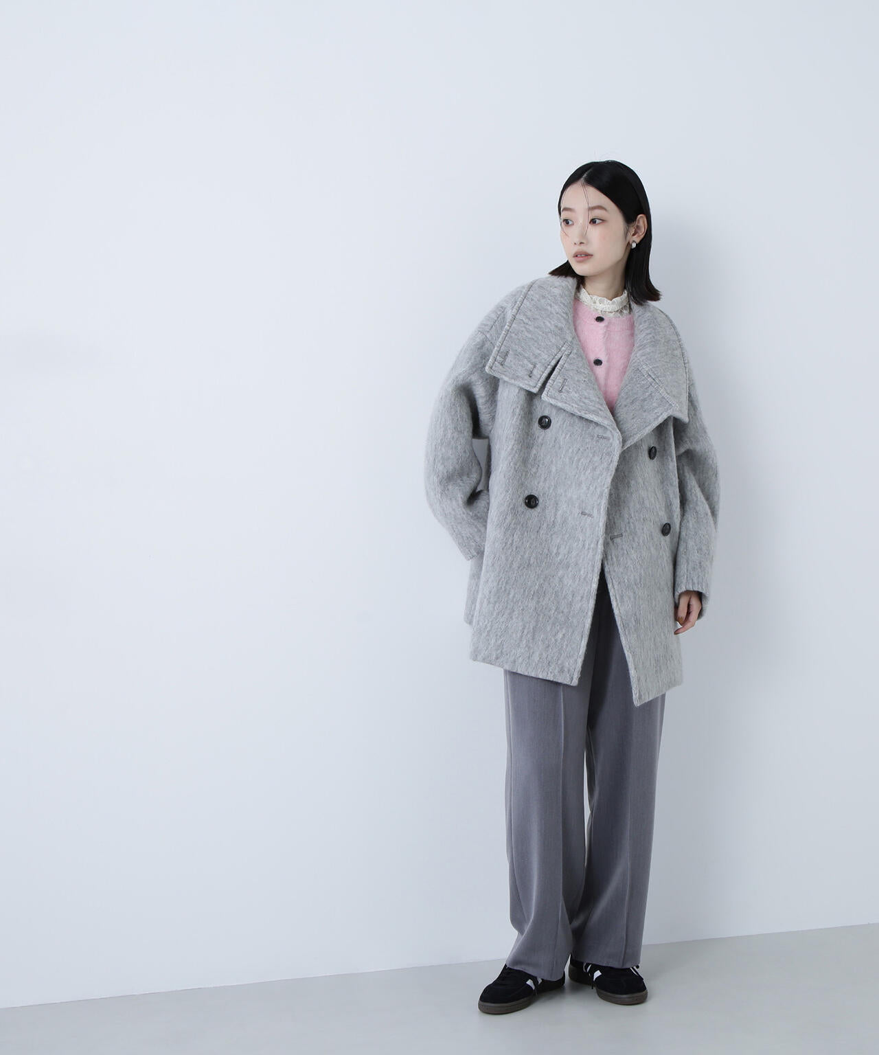 【Oggi掲載】スタンドネックシャギーミディコート