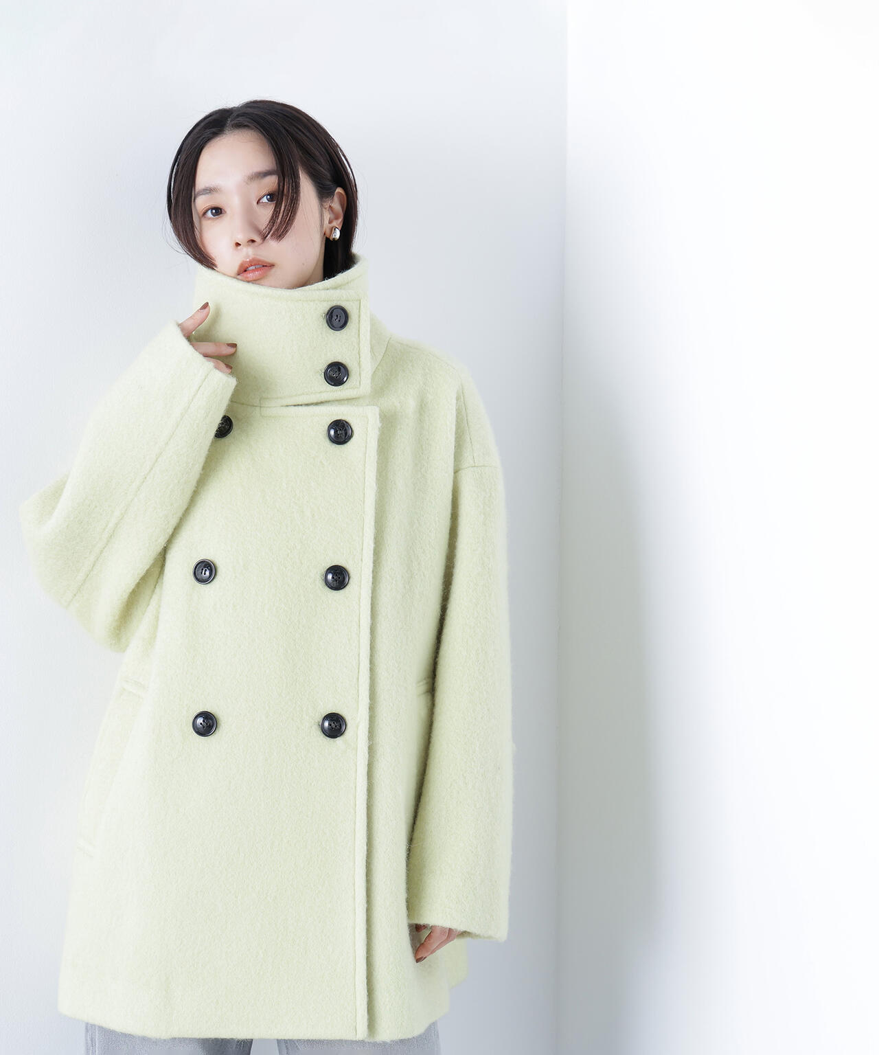 ナチュラルビューティーベーシック　スタンドネックシャギーミディコート Oggi掲載】スタンドネックシャギーミディコート | NATURAL BEAUTY