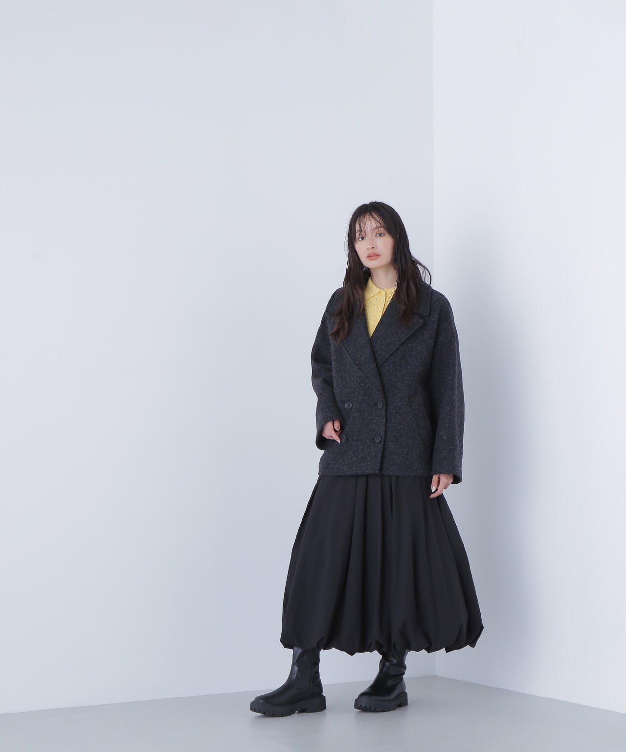 ウーリーフォルムハーフコート | NATURAL BEAUTY BASIC（ナチュラル