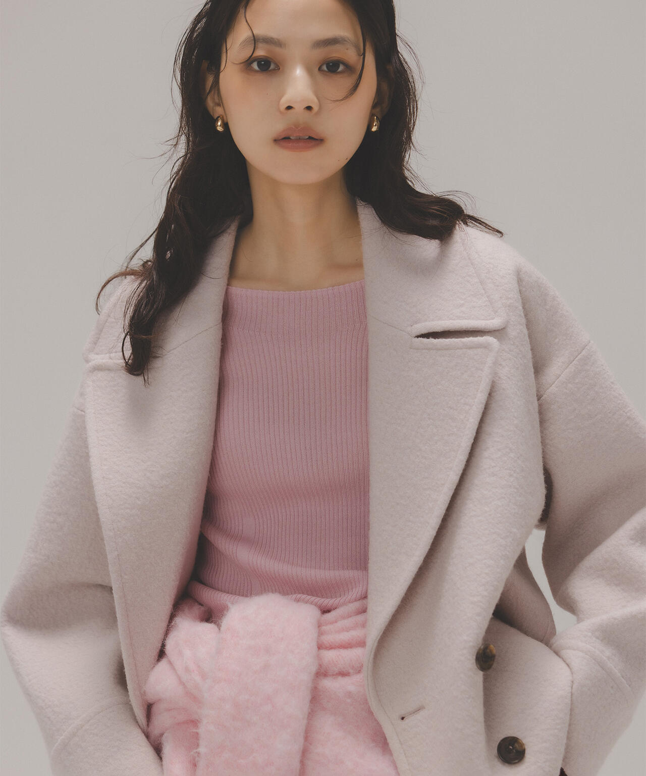 ウーリーフォルムハーフコート | NATURAL BEAUTY BASIC（ナチュラル