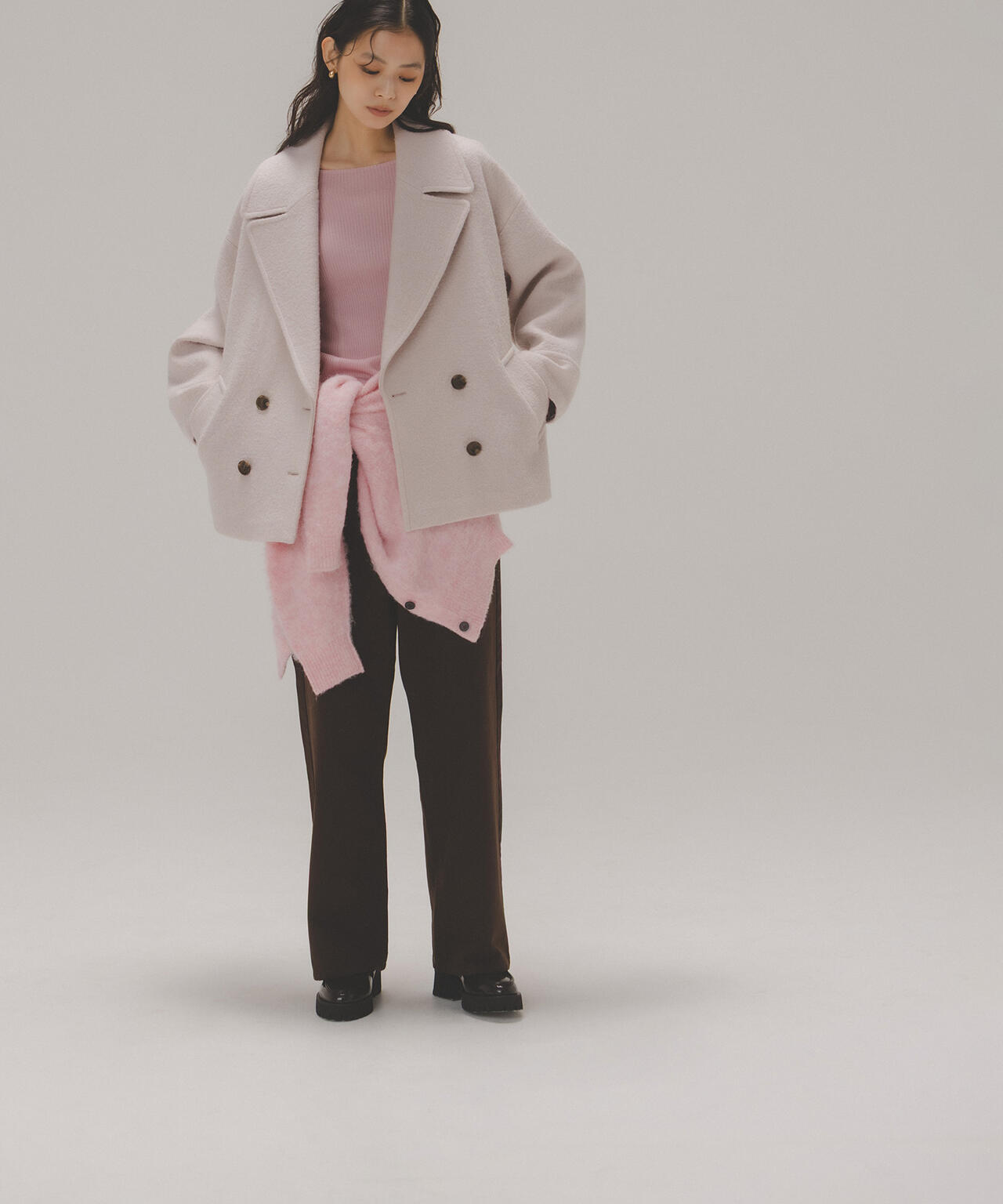 NATURAL BEAUTY BASIC ウーリーフォルムハーフコート ウーリーフォルムハーフコート | NATURAL BEAUTY BASIC（ナチュラル