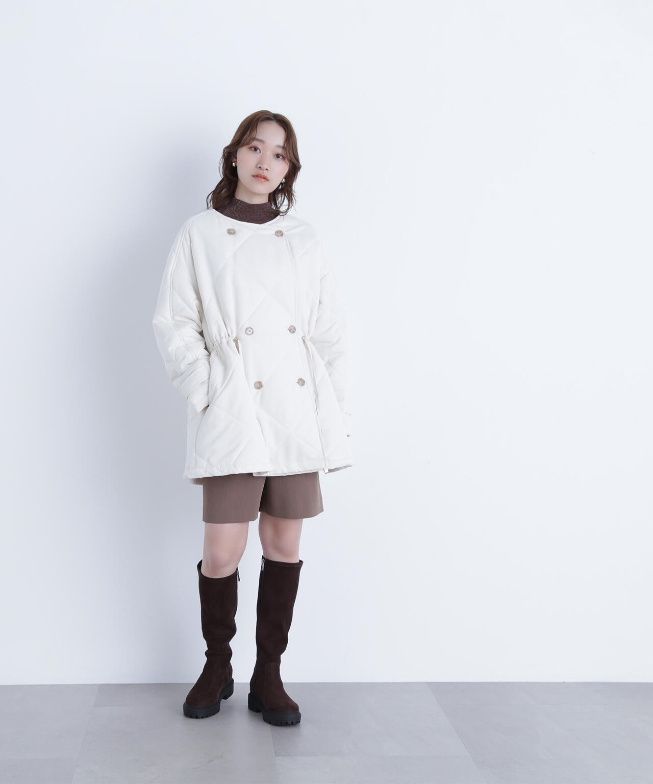 2wayダイヤキルティングブルゾン