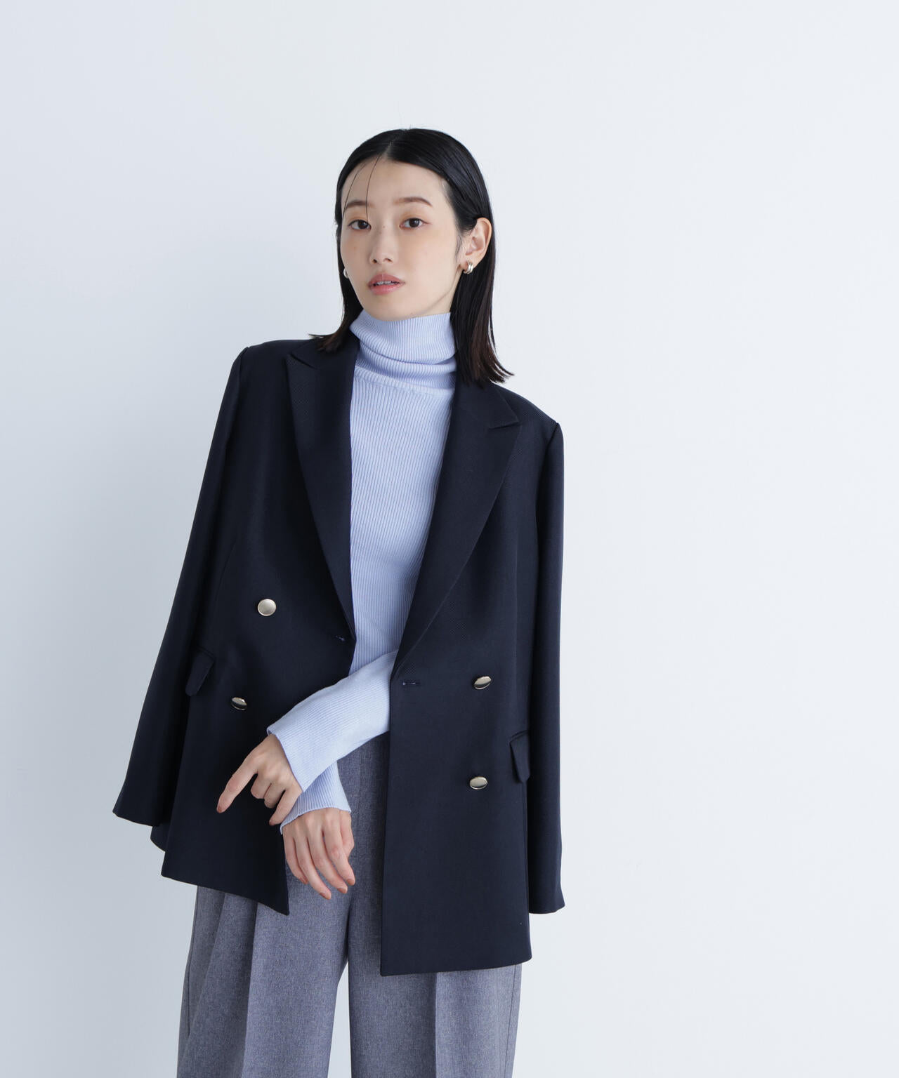 ナチュラルビューティベーシック　ダブルブレストボクシージャケット　M ダブルブレストボクシージャケット | NATURAL BEAUTY BASIC