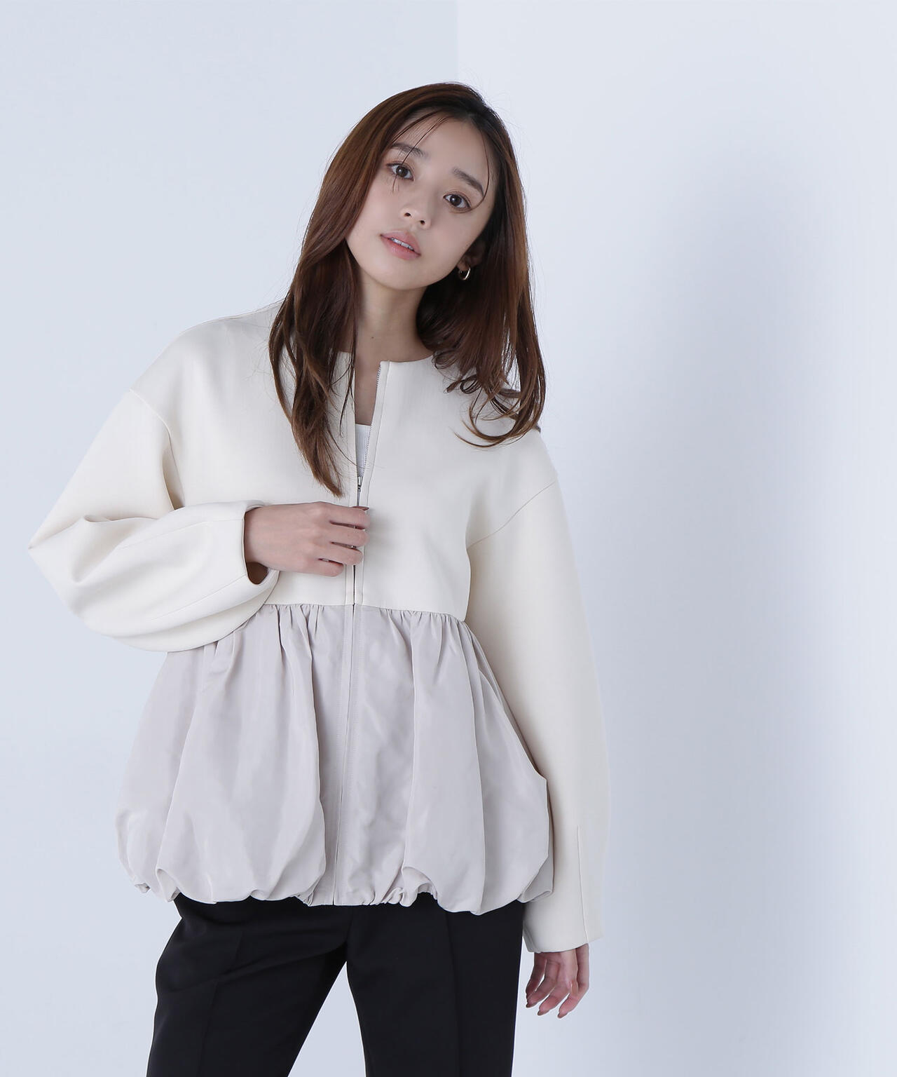 ダンボールドッキングペプラムブルゾン