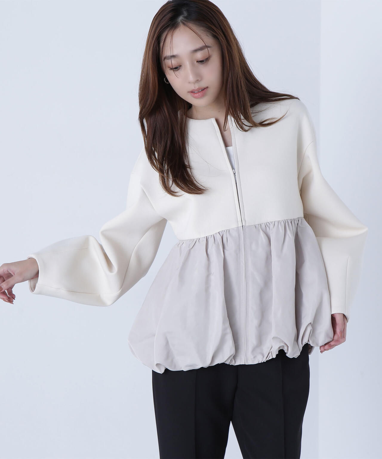 ダンボールドッキングペプラムブルゾン | NATURAL BEAUTY BASIC