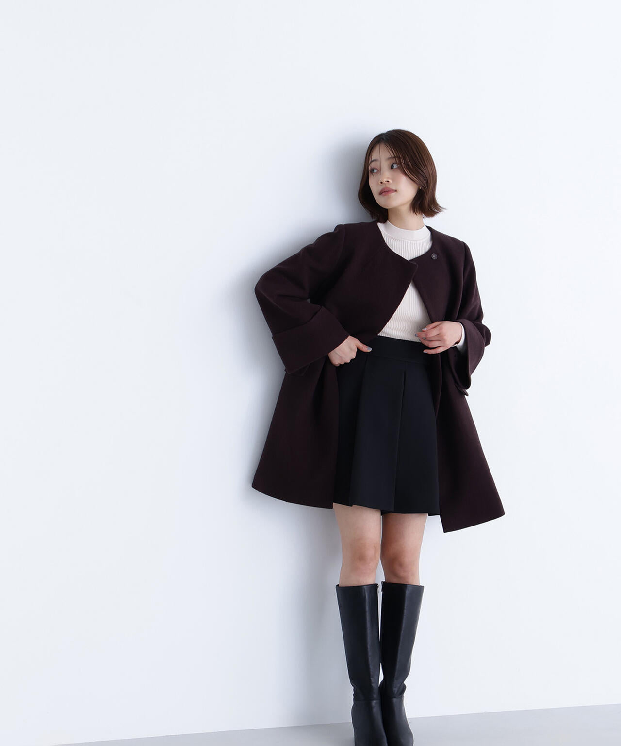 ノーカラーミドルコート | NATURAL BEAUTY BASIC（ナチュラル