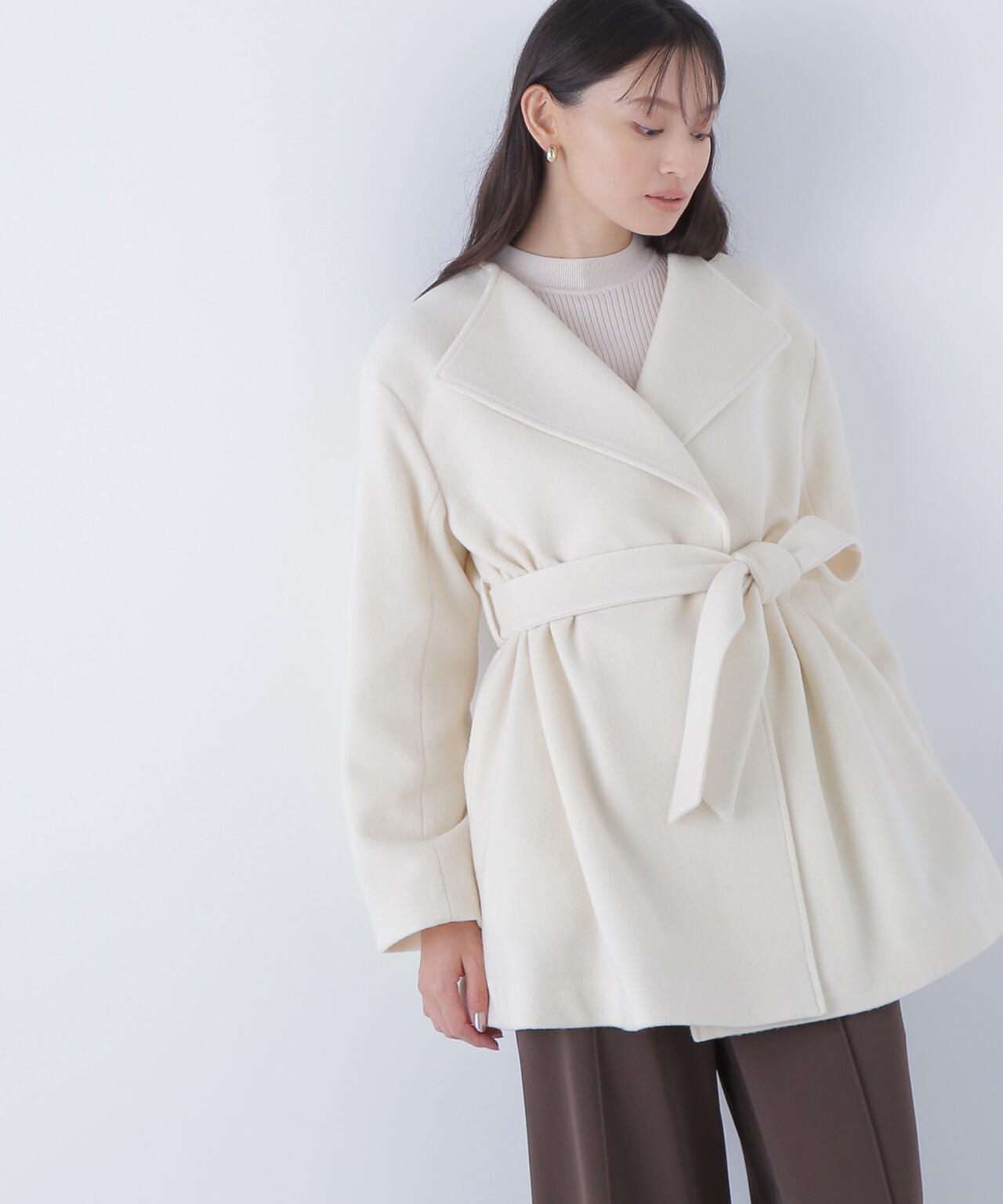 【新品未使用】NATURAL BEAUTY BASIC ベルテッドミディコート ベルテッドミディコート | NATURAL BEAUTY BASIC（ナチュラル