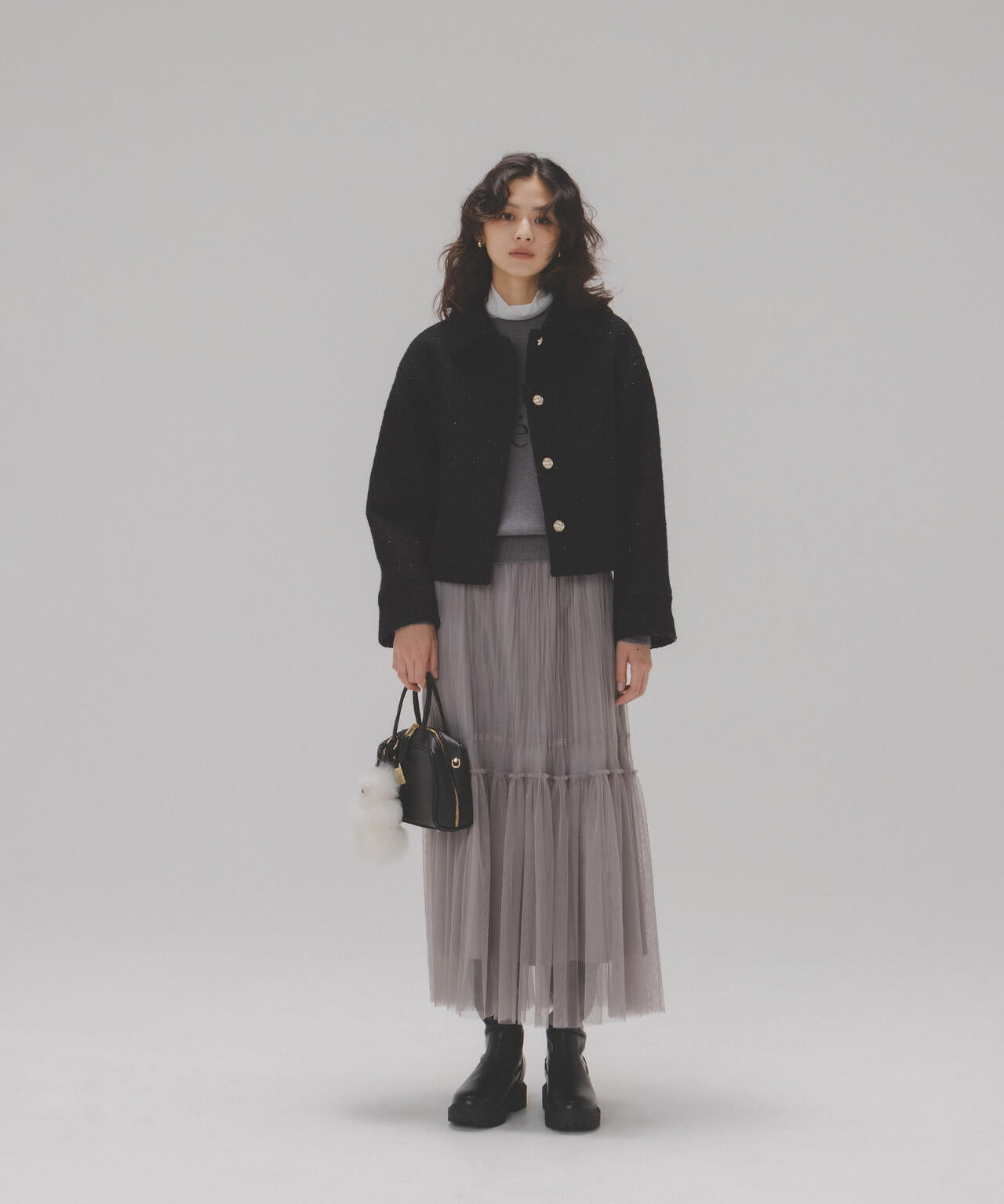 NATURAL BEAUTY BASIC ステンカラーショートブルゾン　黒 ステンカラーショートブルゾン | NATURAL BEAUTY BASIC（ナチュラル