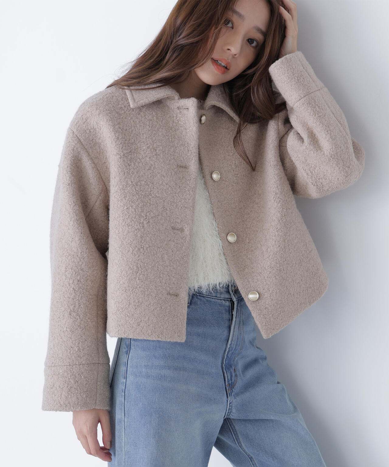 ステンカラーショートブルゾン