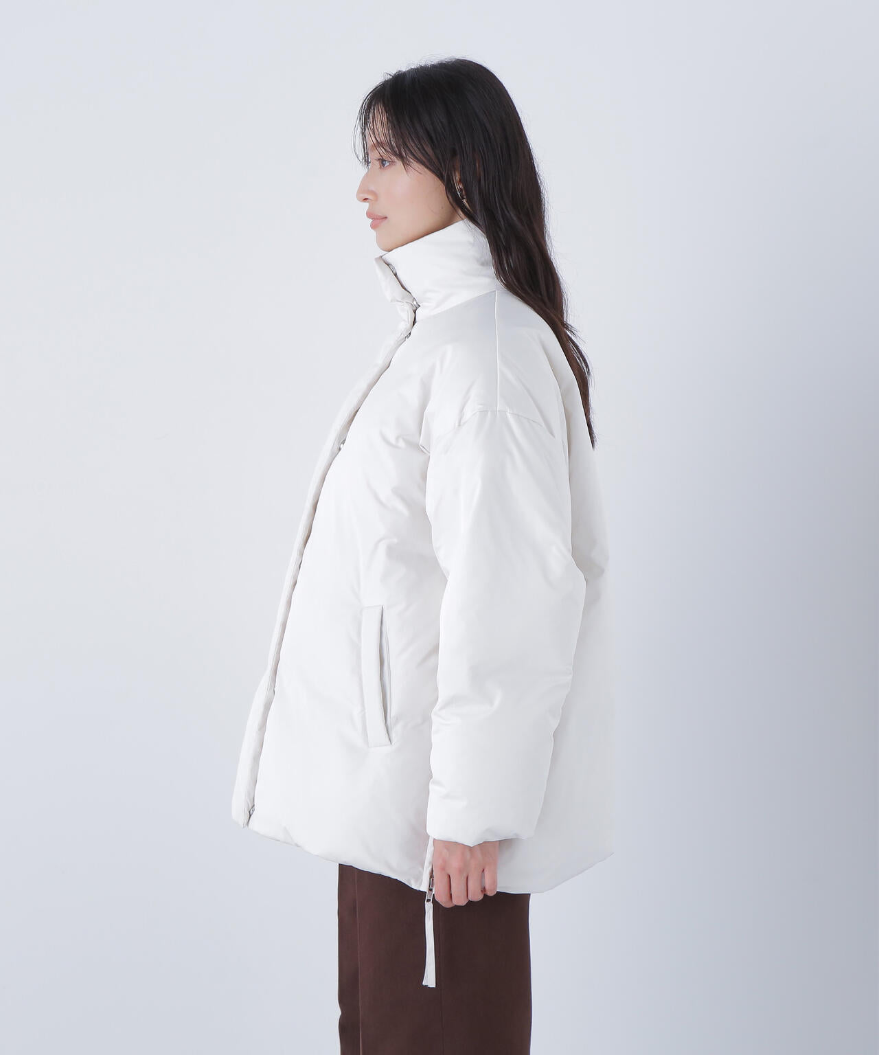 白　ダウン　サロンハミュー  完売商品 シームレスミドルダウン | NATURAL BEAUTY BASIC（ナチュラル