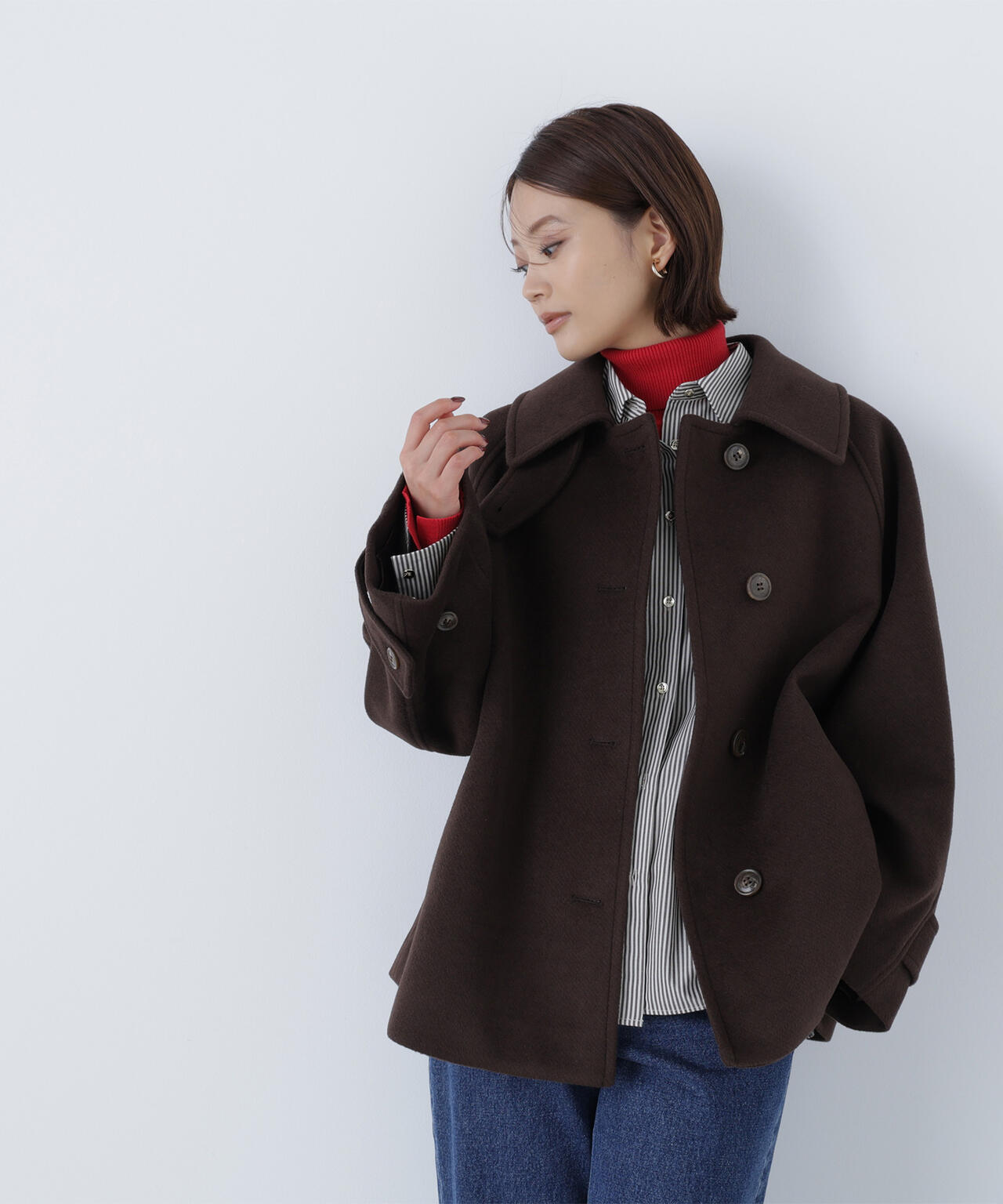 美品NATURAL BEAUTY BASIC ステンカラーハーフコートブラウン NATURAL BEAUTY BASIC｜ステンカラーハーフコート | Rakuten Fashion