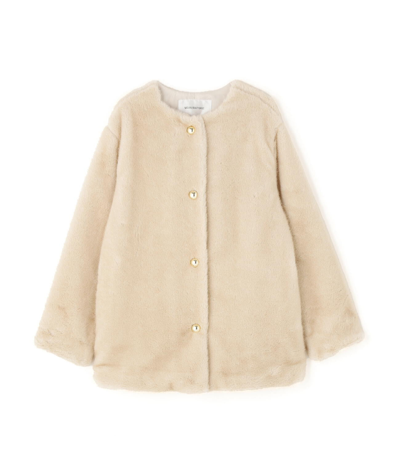 NATURAL BEAUTY BASIC　フェイクファースリーブハーフコート ナチュラルビューティーベーシック NATURAL BEAUTY BASIC
