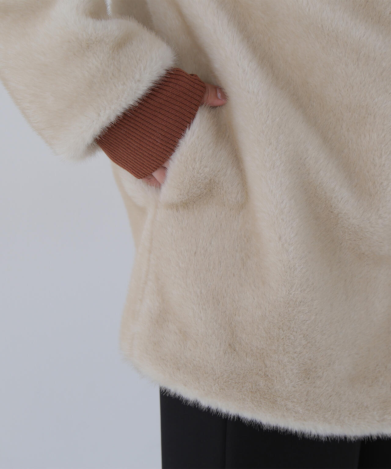 【の】NATURAL BEAUTY BASIC フェイクファーコート フェイクファーノーカラーハーフコート | NATURAL BEAUTY BASIC