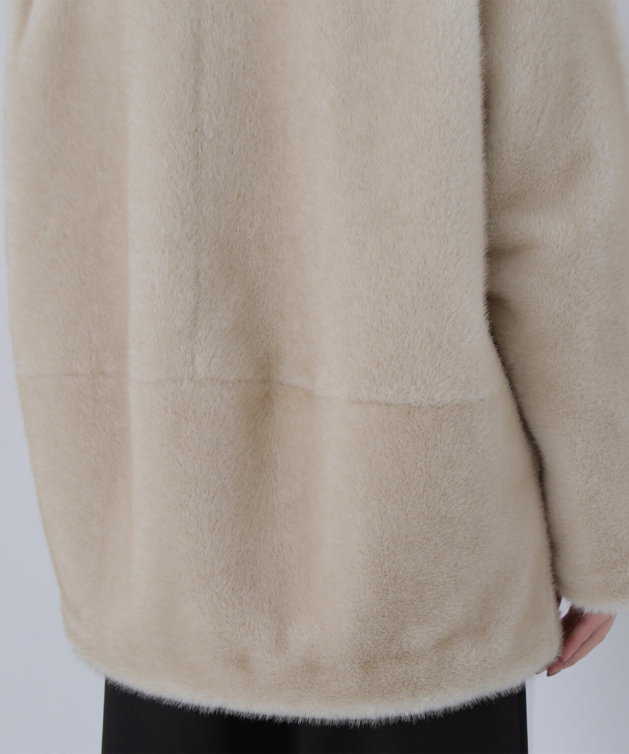 フェイクファーノーカラーハーフコート | NATURAL BEAUTY BASIC