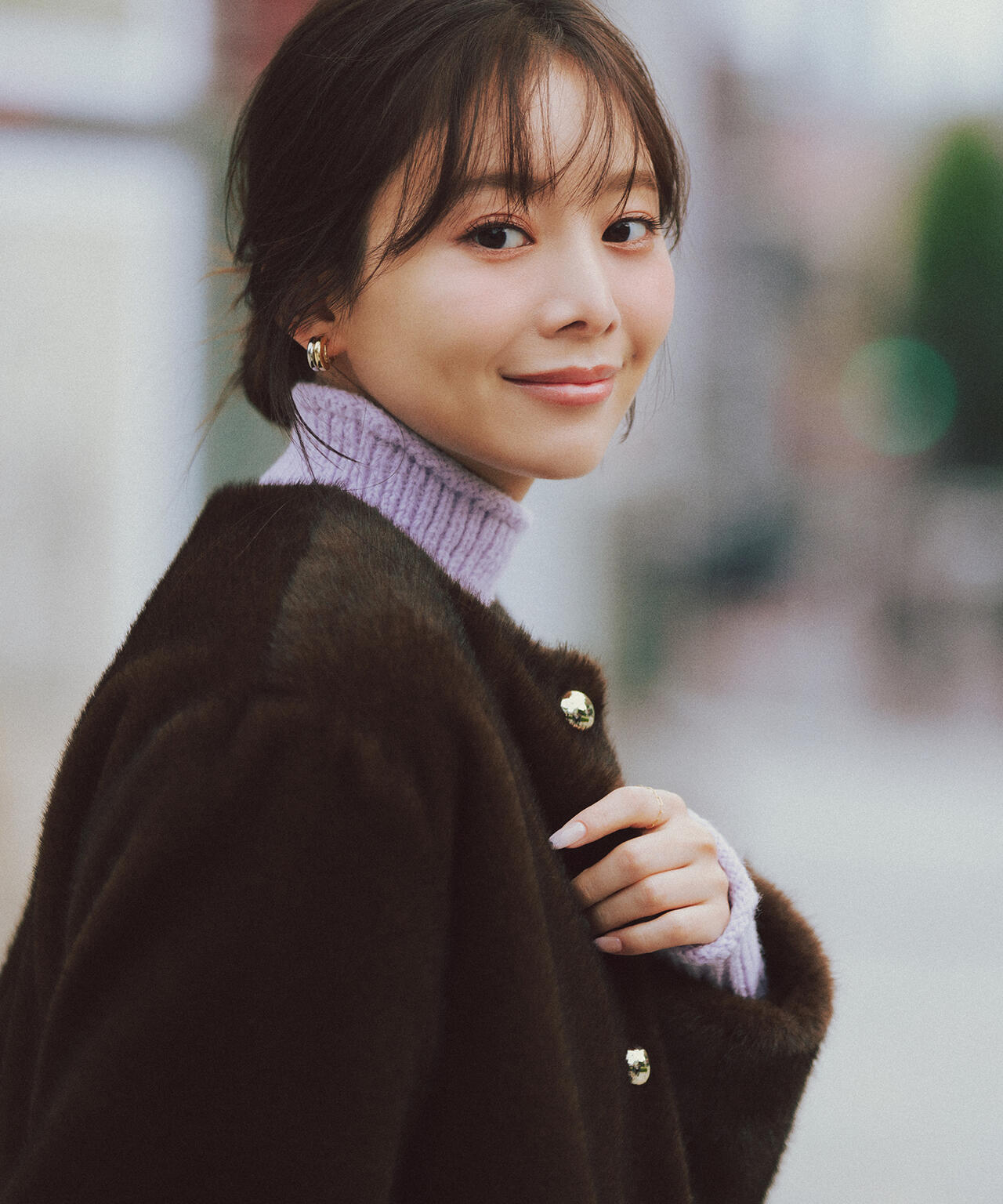 フェイクファーノーカラーハーフコート | NATURAL BEAUTY BASIC