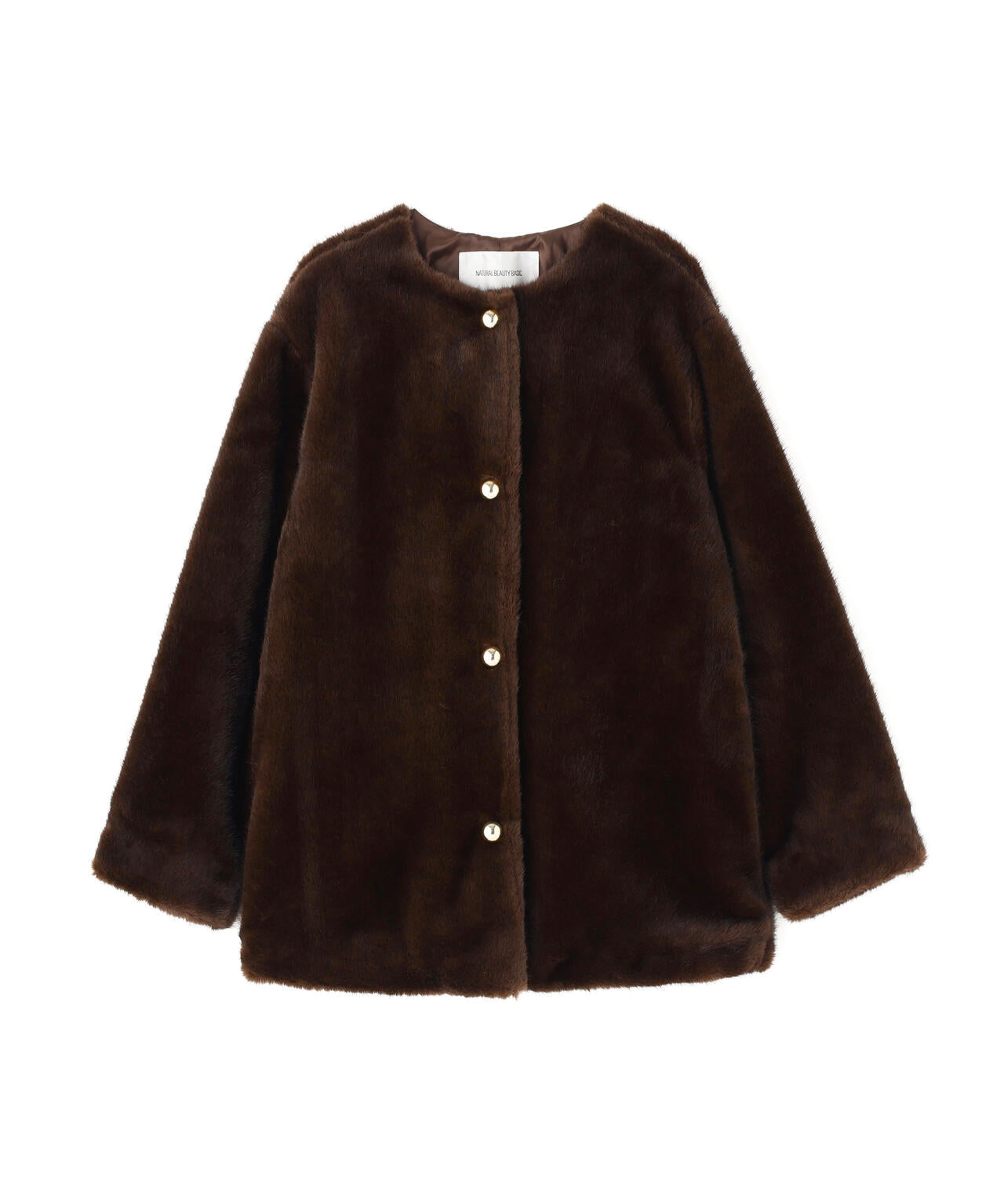 フェイクファーノーカラーハーフコート | NATURAL BEAUTY BASIC