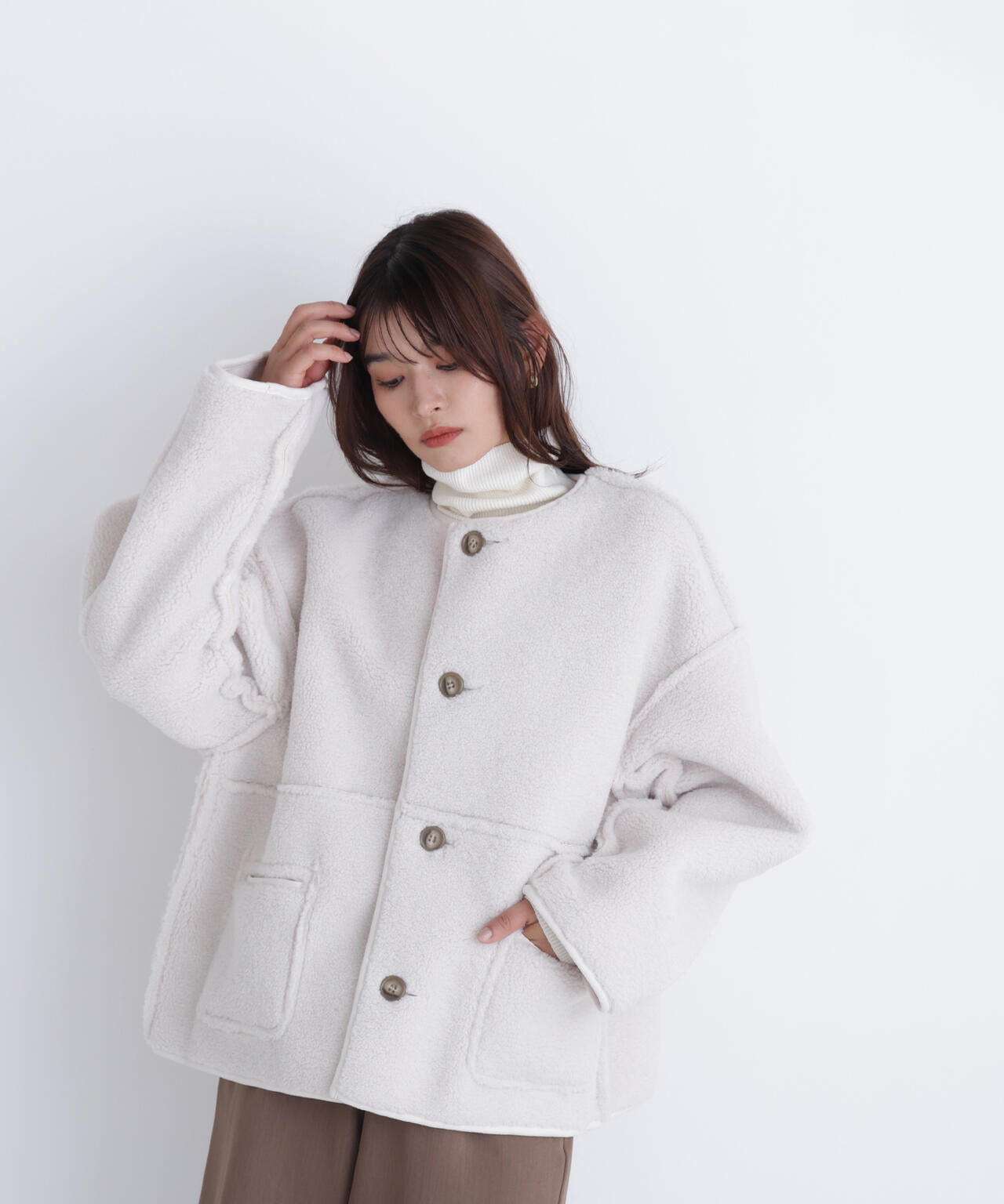 リバーシブルフェイクスウェードコート