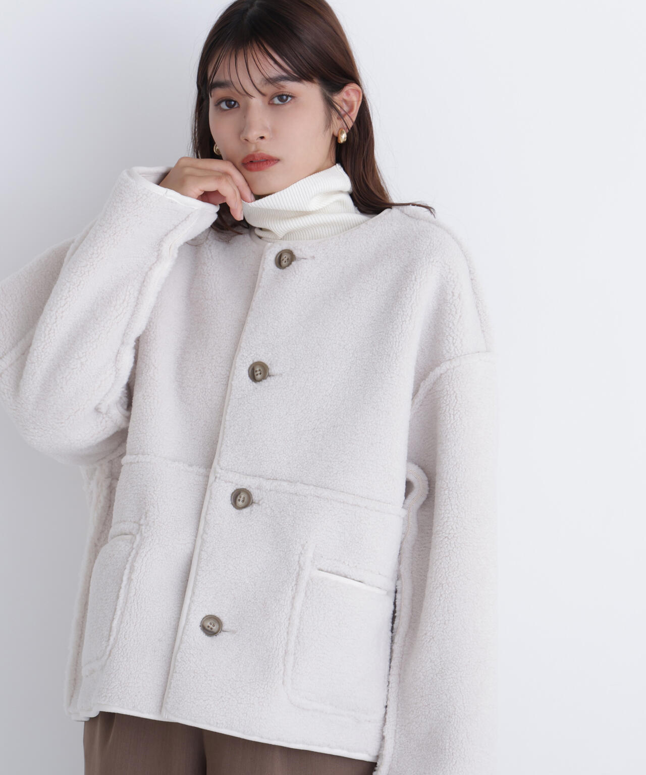 リバーシブルフェイクスウェードコート