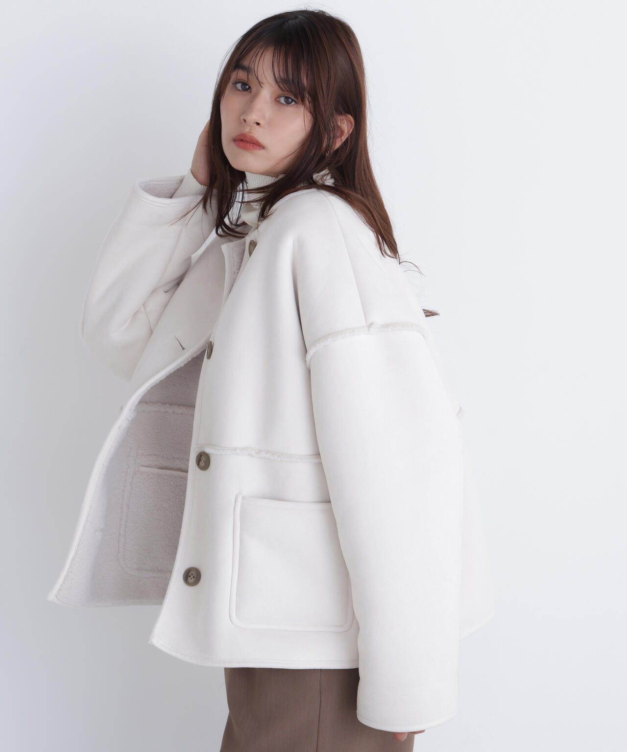 リバーシブルフェイクスウェードコート | NATURAL BEAUTY BASIC