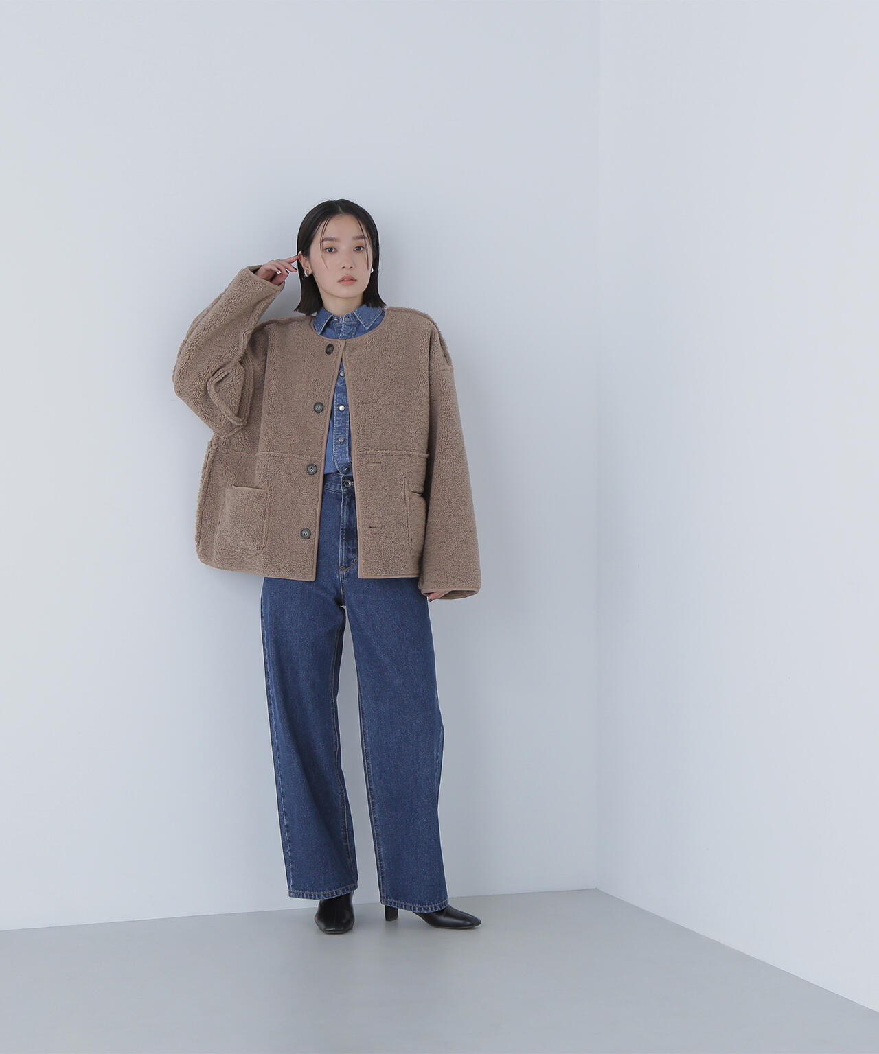 リバーシブルフェイクスウェードコート