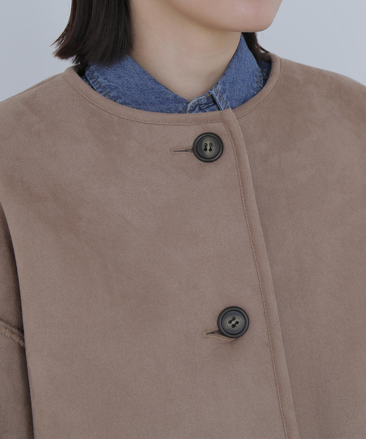 リバーシブルフェイクスウェードコート