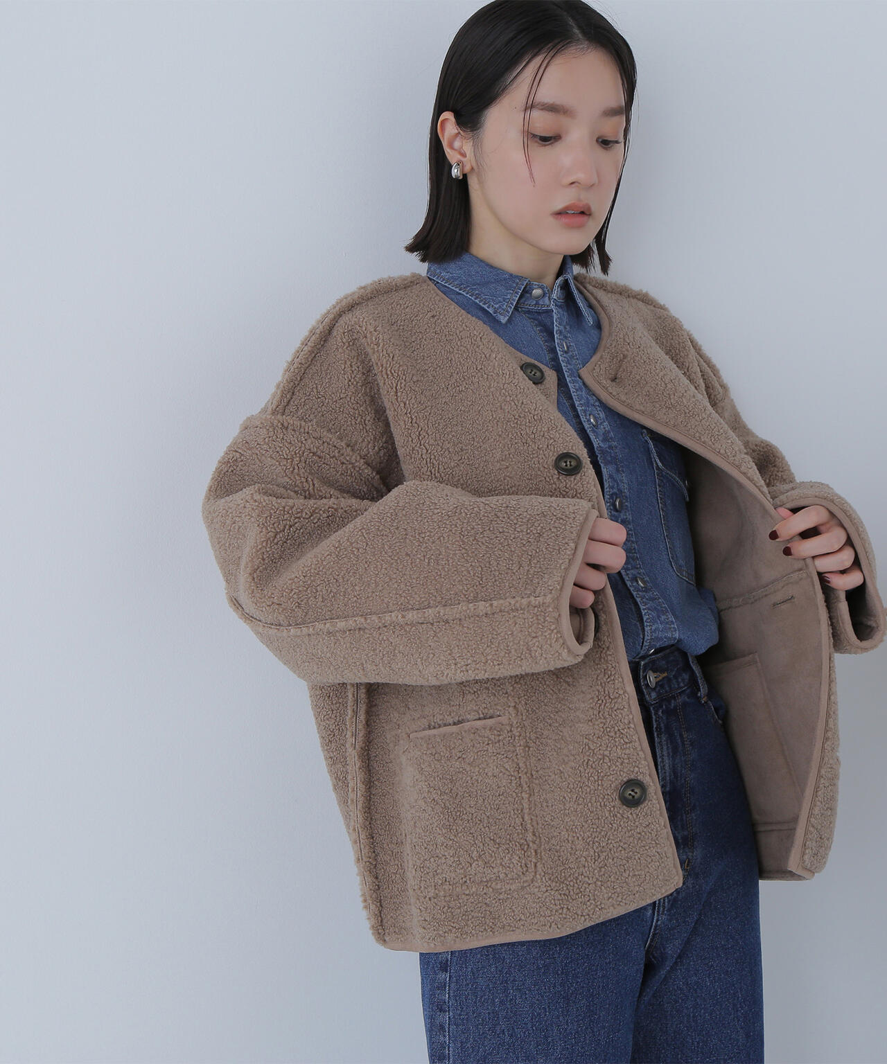 リバーシブルフェイクスウェードコート | NATURAL BEAUTY BASIC