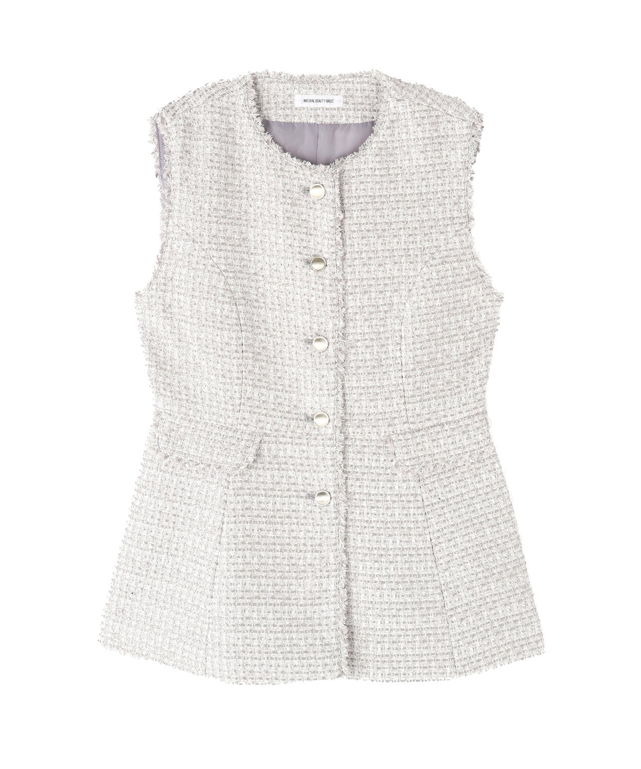 ツイードペプラムジレ