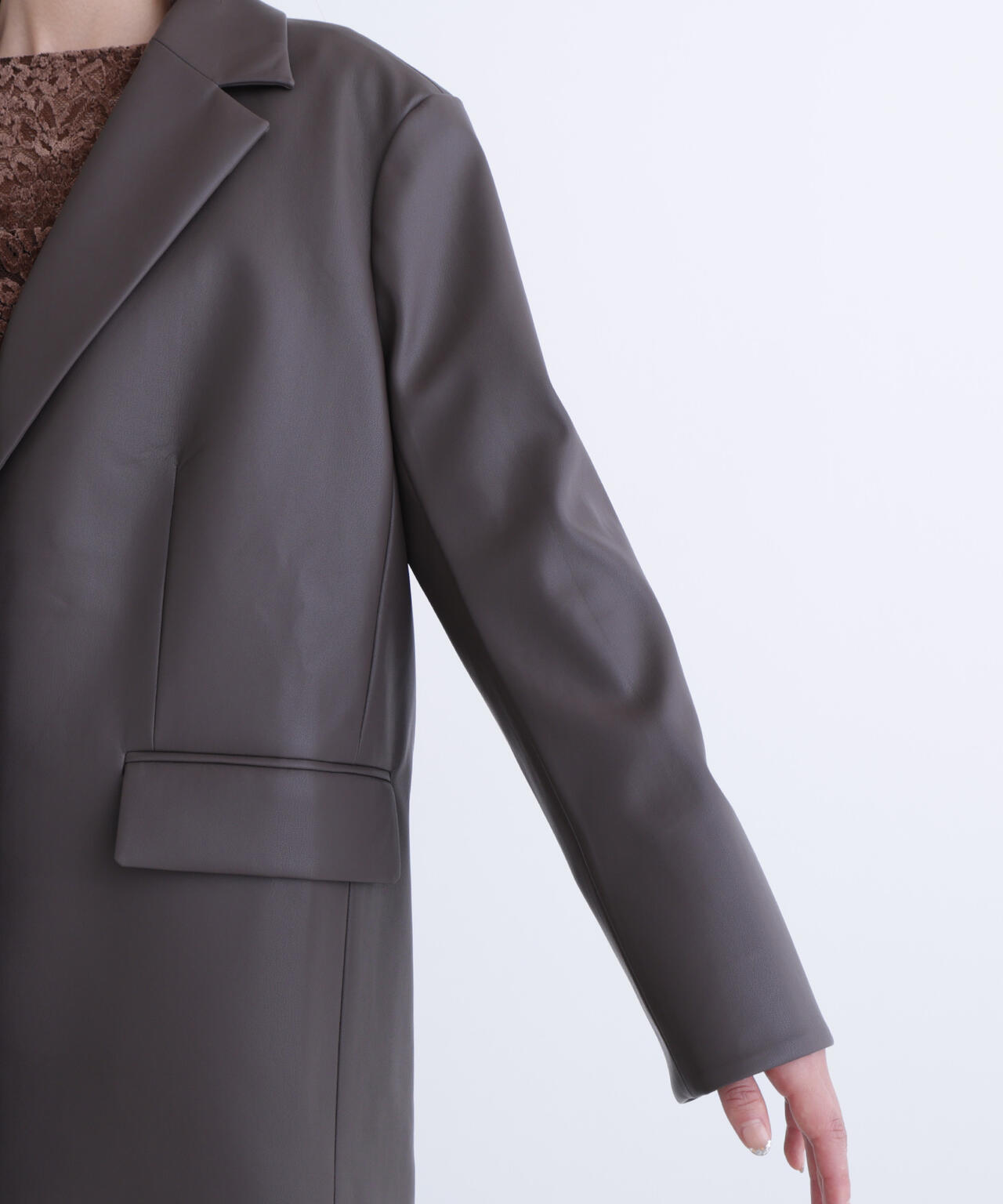 フェイクレザーシングルテーラードジャケット | NATURAL BEAUTY BASIC