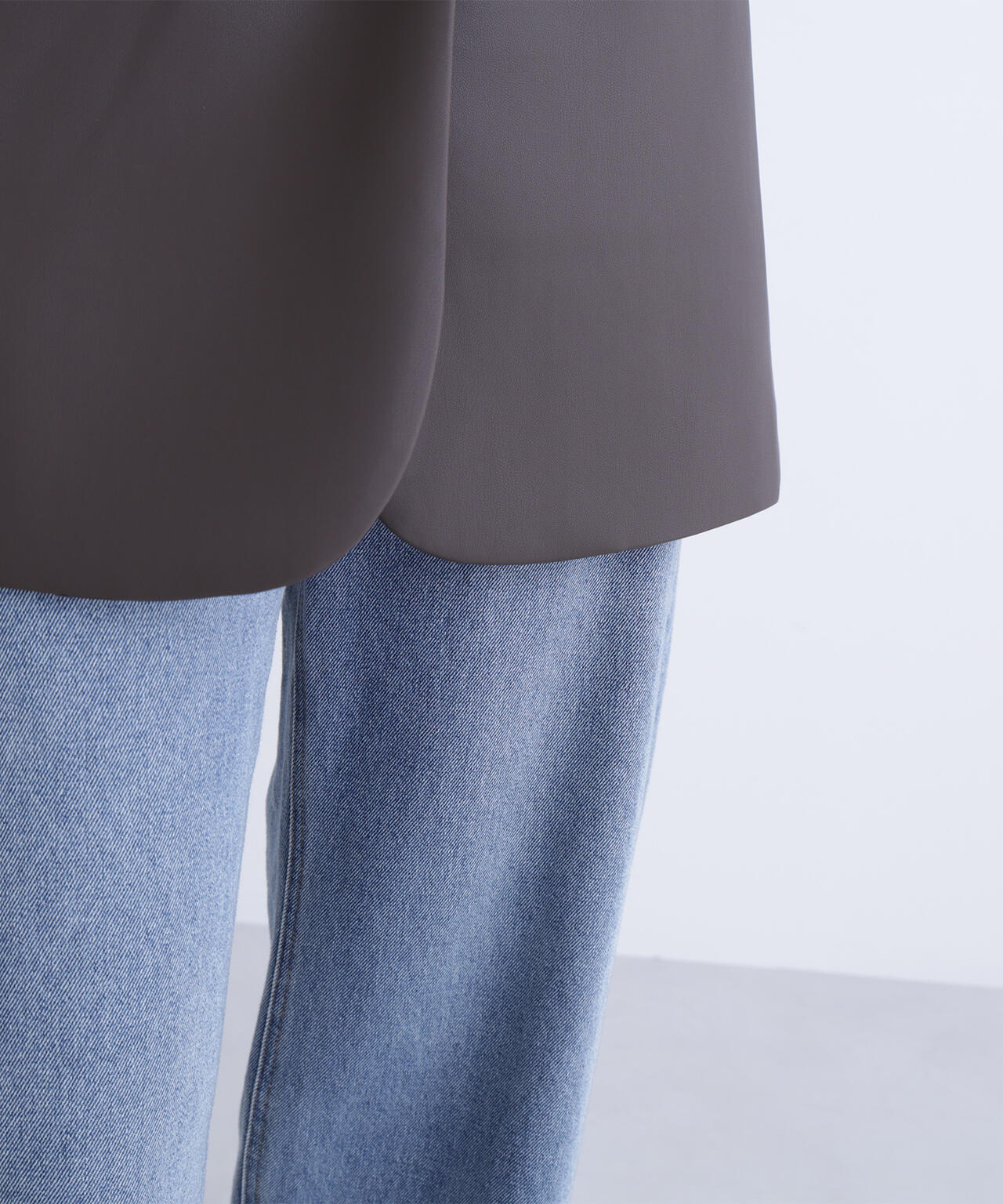 フェイクレザーシングルテーラードジャケット