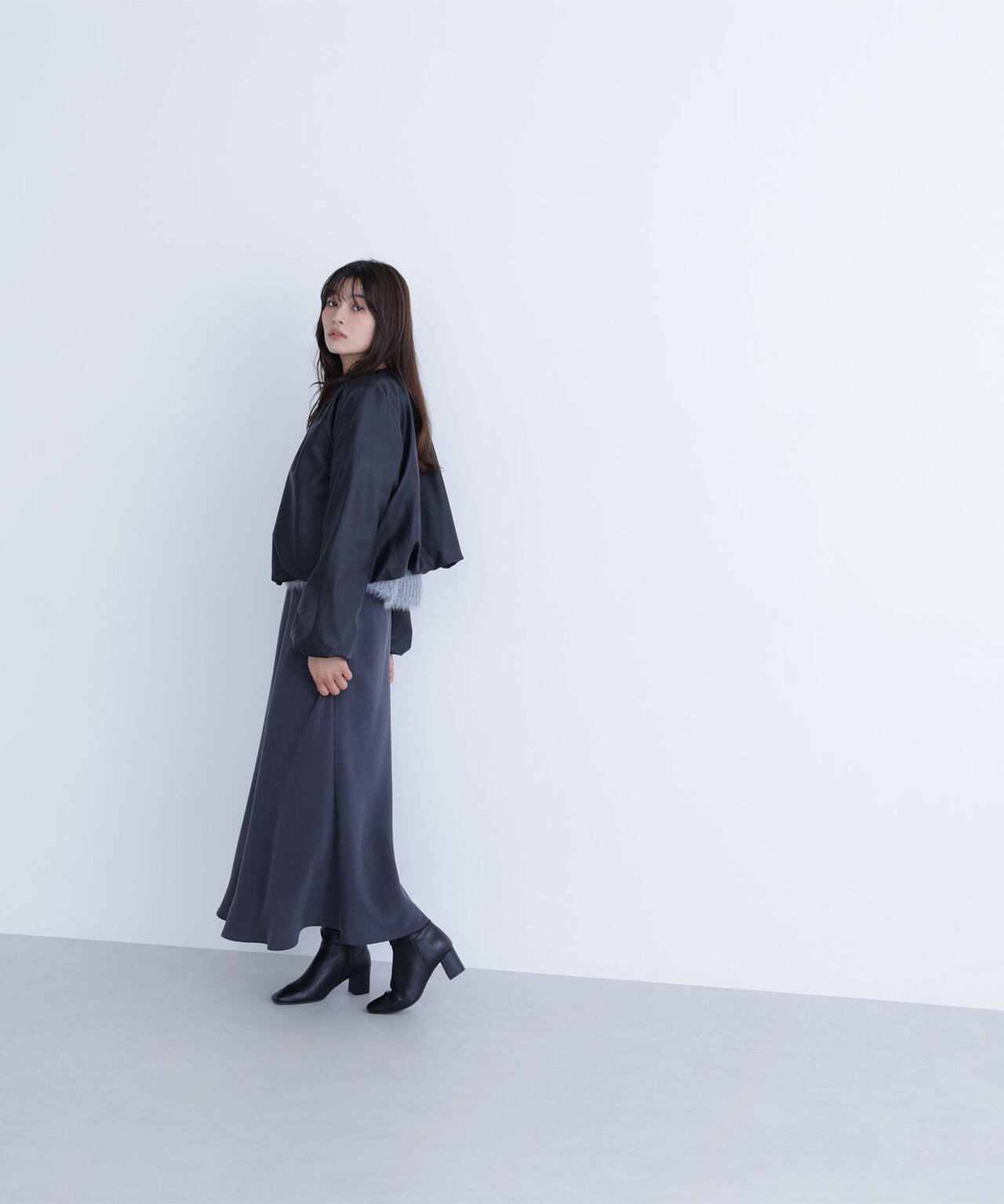 フェイクレザーギャザーブルゾン | NATURAL BEAUTY BASIC