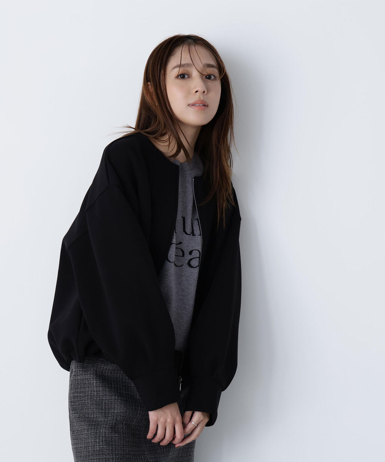 ノーカラーダンボールブルゾン | NATURAL BEAUTY BASIC（ナチュラル