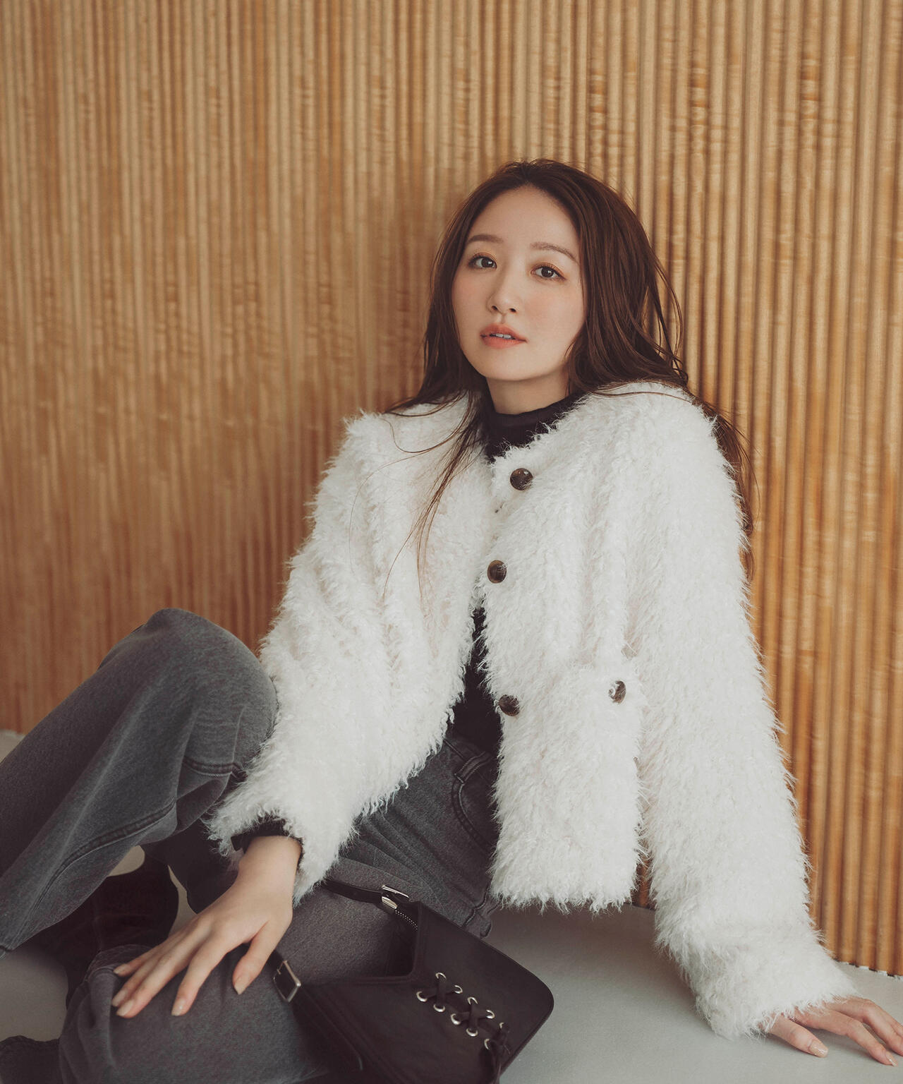 【の】NATURAL BEAUTY BASIC フェイクファーコート 楽天市場】フェイクファースリーブハーフコート 24AW