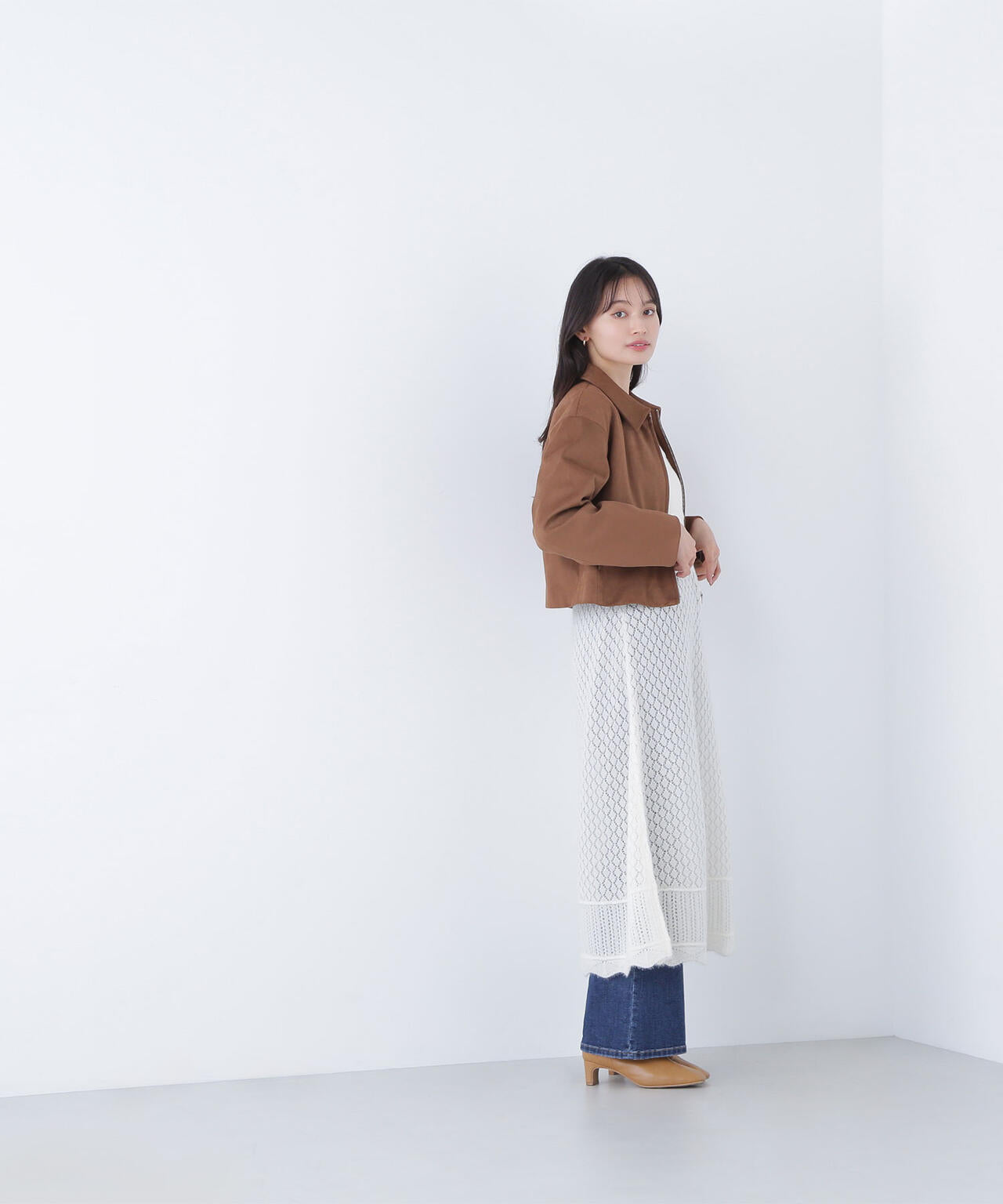 【Oggi掲載】ステンカラーフェイクスエードブルゾン